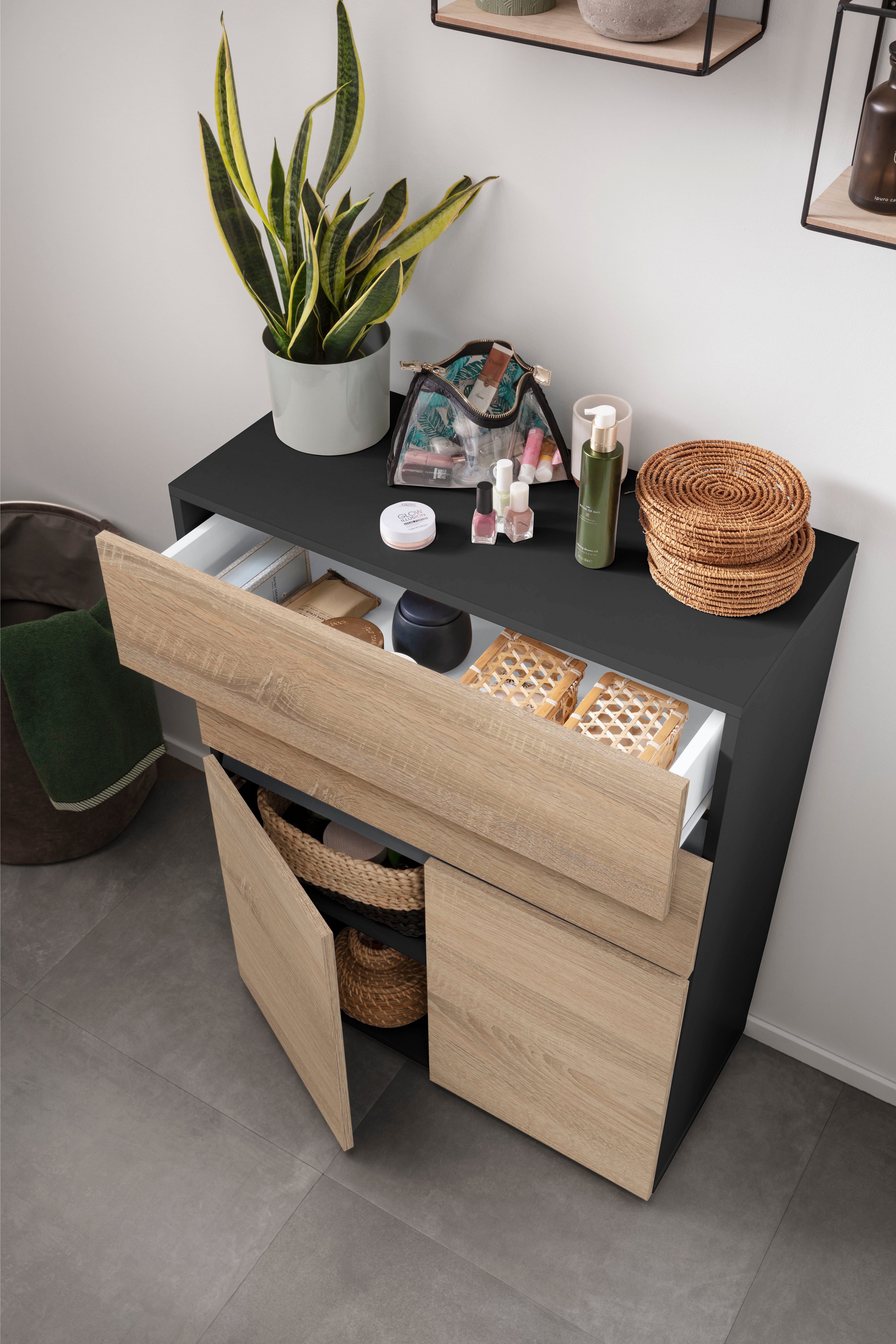 Home affaire Halfhoge kast Wisla Hoogte 98 cm, met deuren en lades