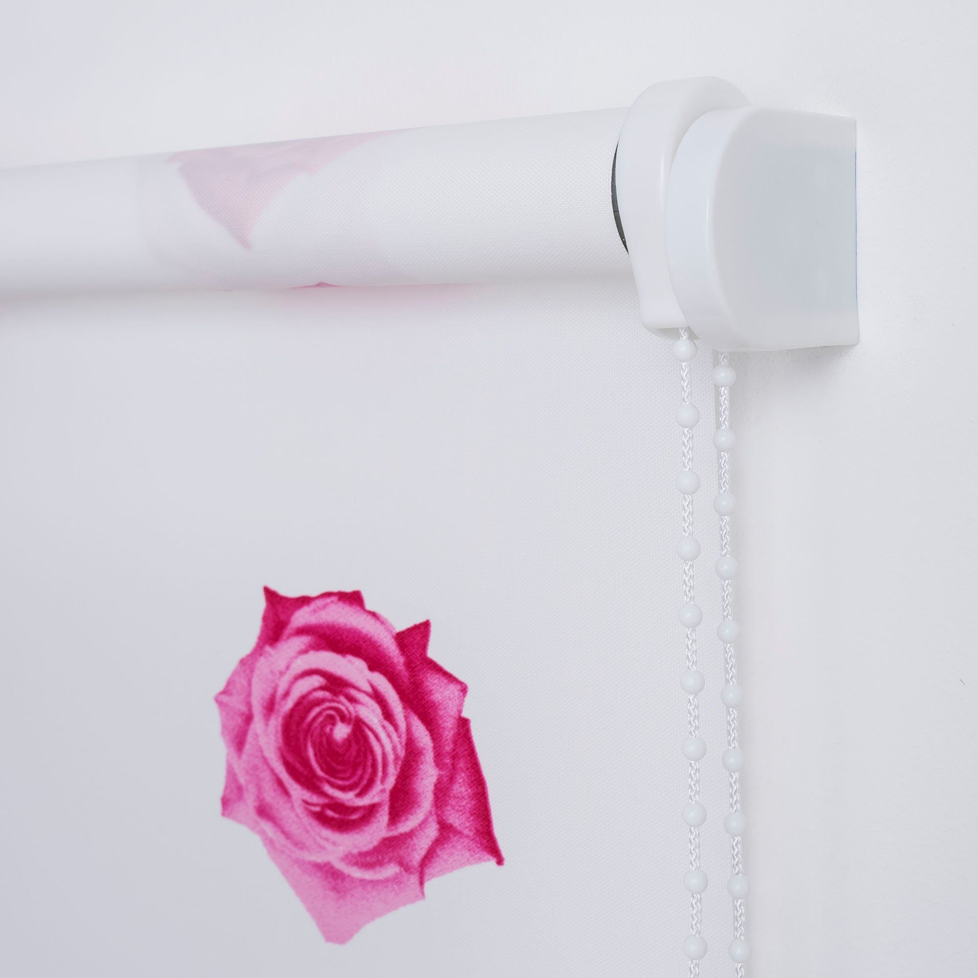 Liedeco Rolgordijn met zijbediening Rosen Rolgordijn met zijbediening, rolgordijn met kettingbediening, decoratief rolgordijn - rozen pink (1 stuk)
