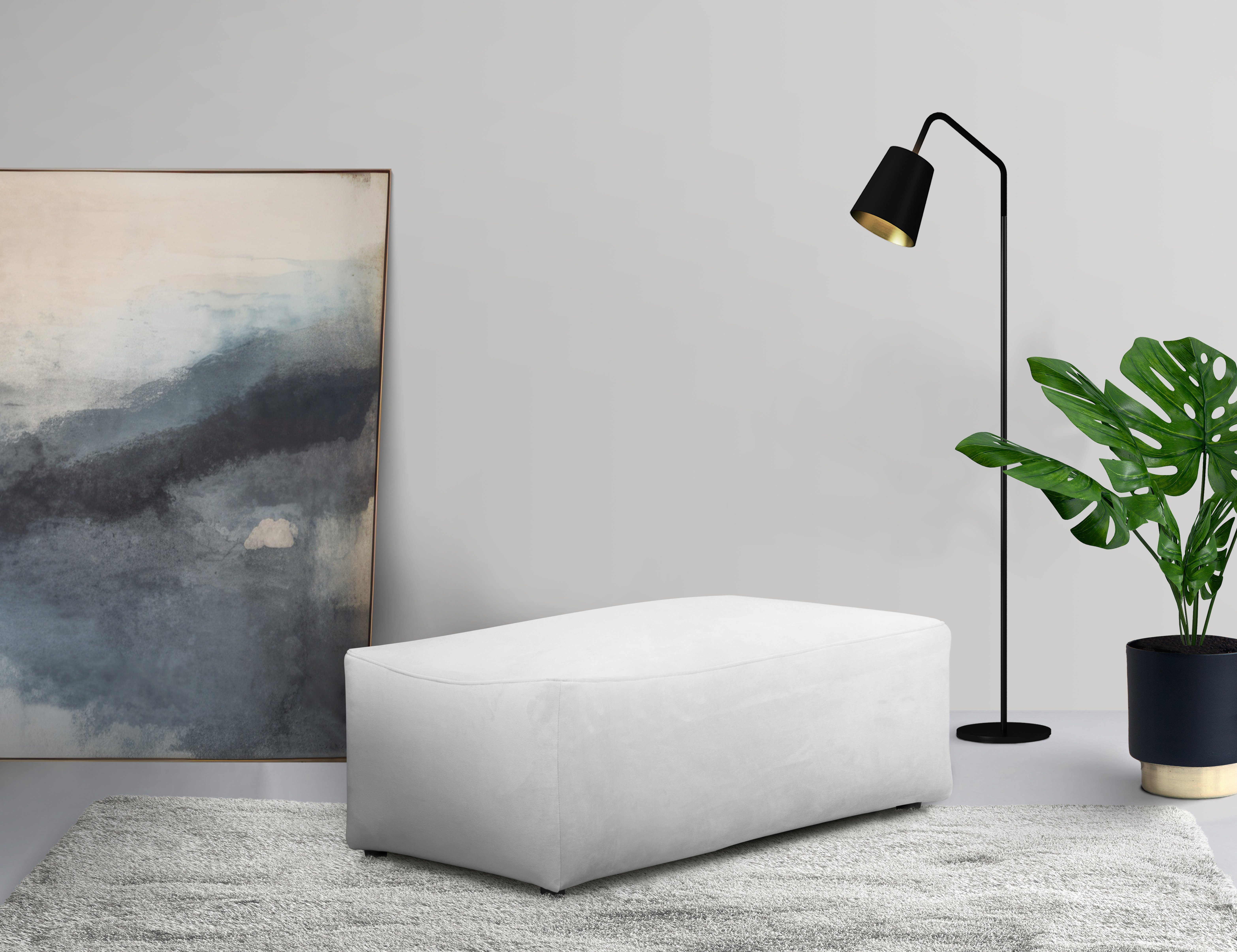 LeGer Home by Lena Gercke Hocker YANI zitpoef met golfondersteuning, afmetingen B/D/H: 126/65/46 cm