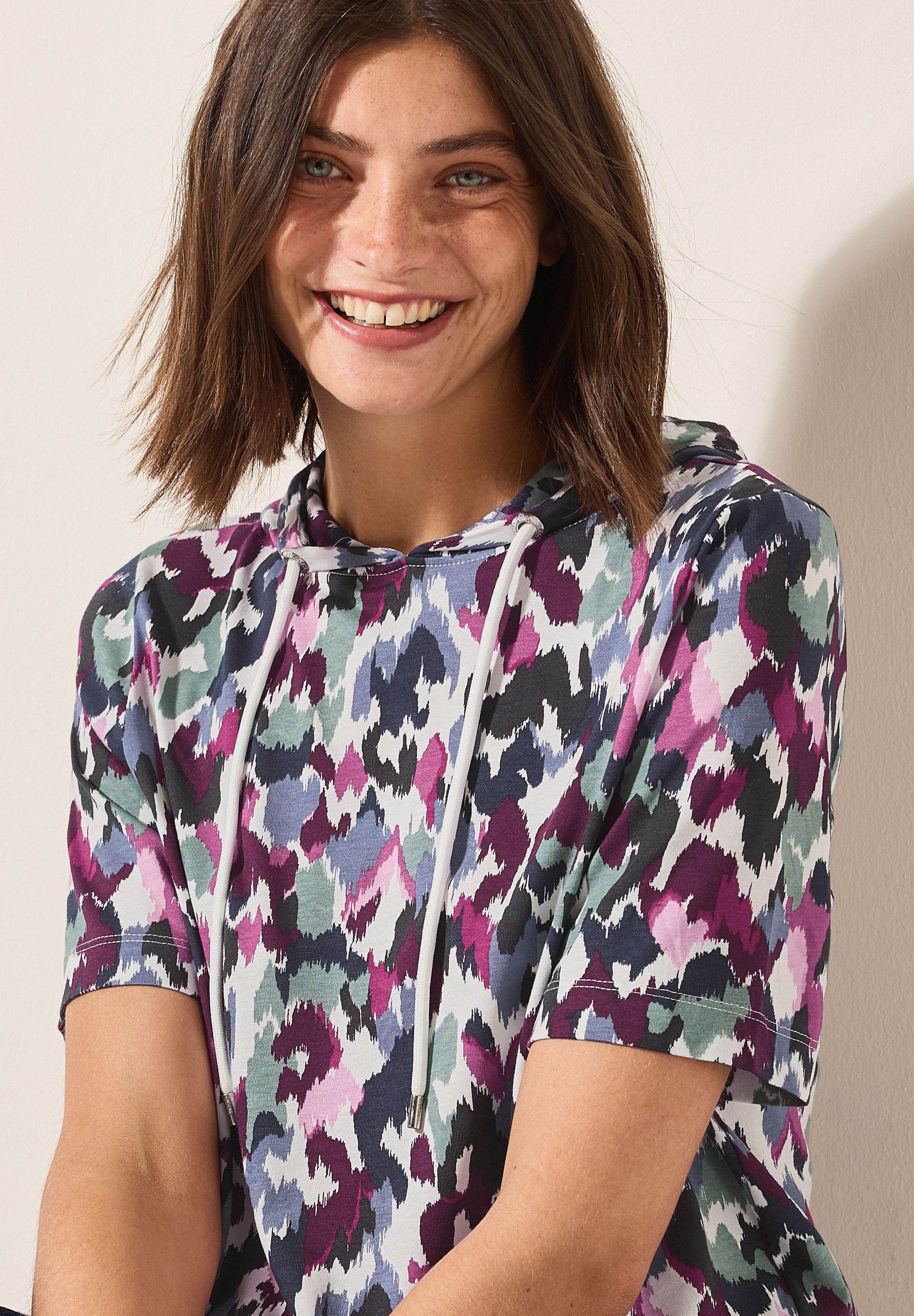 Cecil Capuchonshirt met grafisch patroon