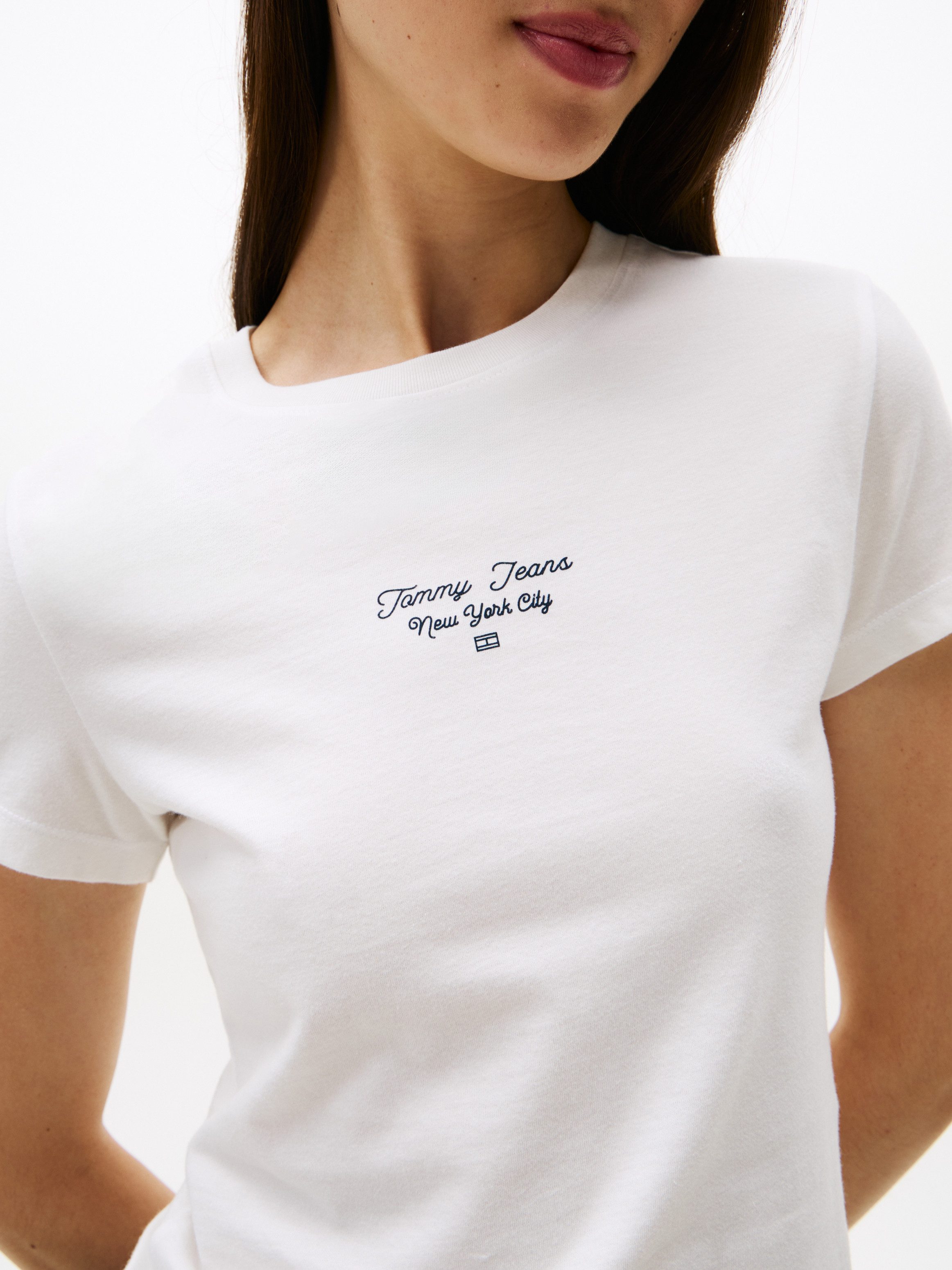 TOMMY JEANS Shirt met korte mouwen TJW SLIM ESS LOGO 1 TEE EXT