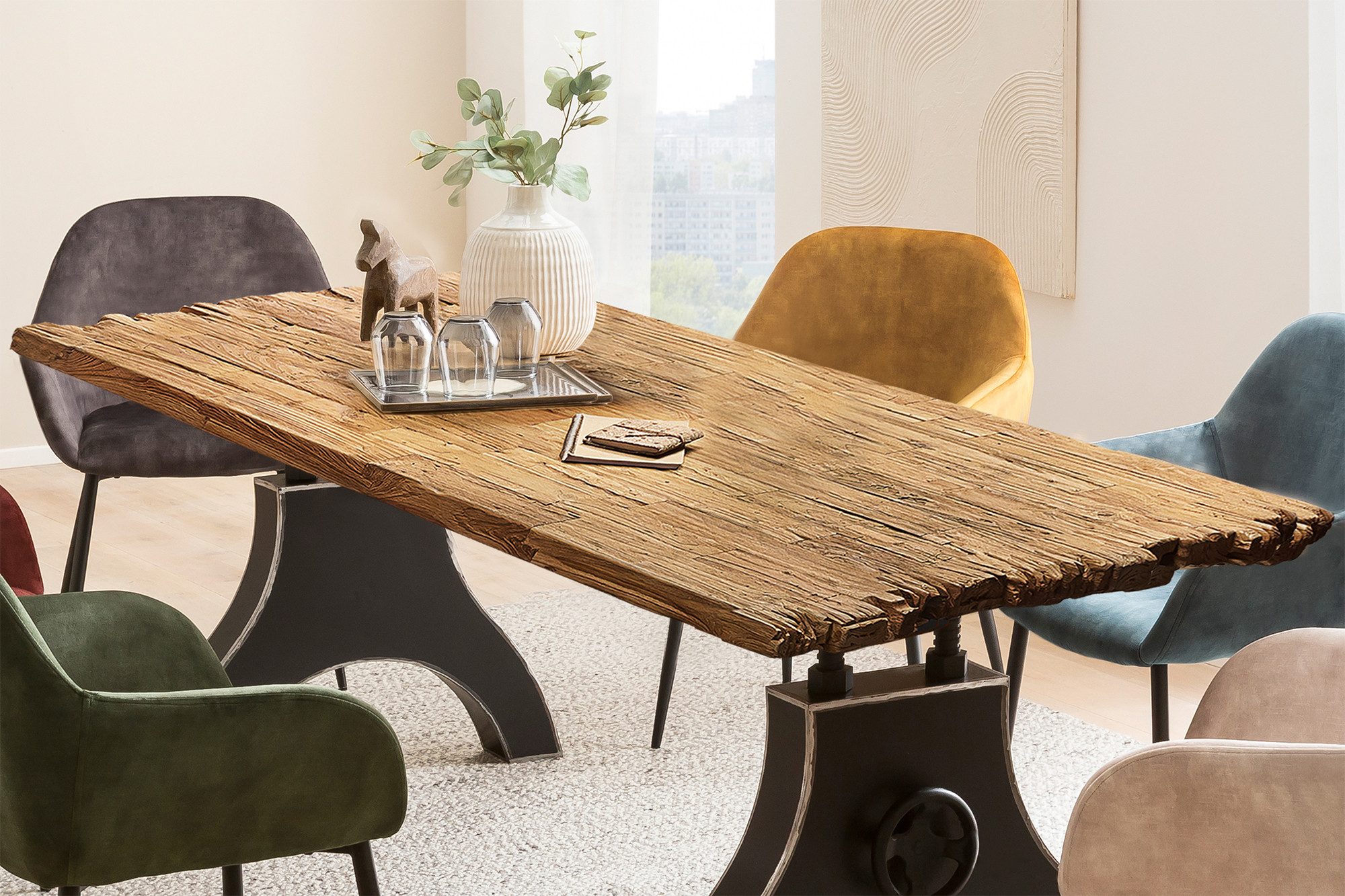 SIT Eettafel met breukrand aan de korte zijden