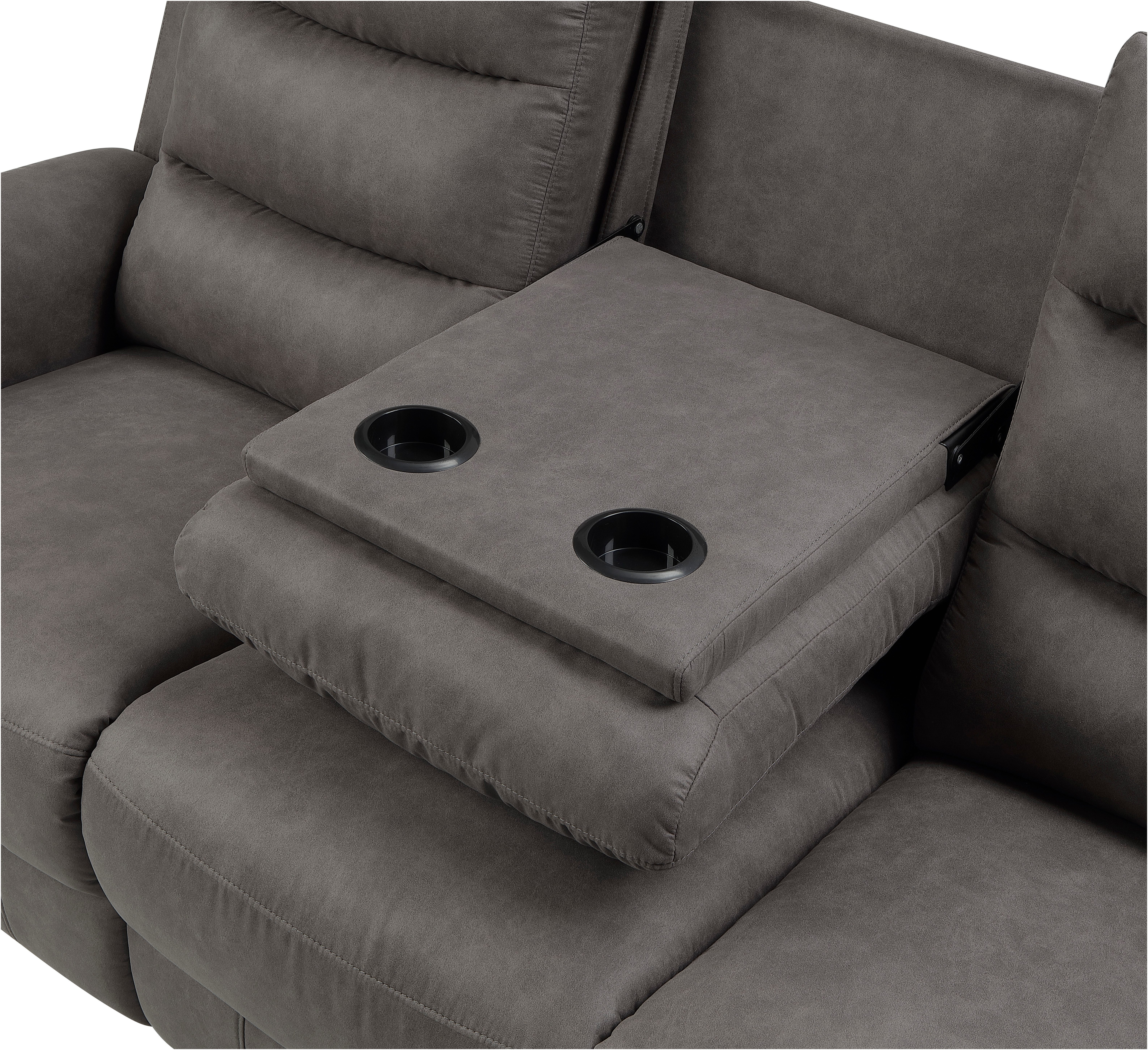 ATLANTIC home collection 3-zitsbank Cliff met 2 relaxfuncties Pocketvering en bekerhouders in opklapbare middenconsole