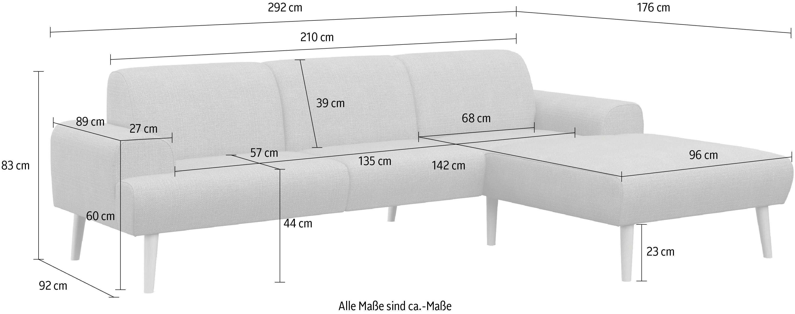 andas Hoekbank Swift Scandic Design, binnenvering voor hoog zitcomfort, L-vorm