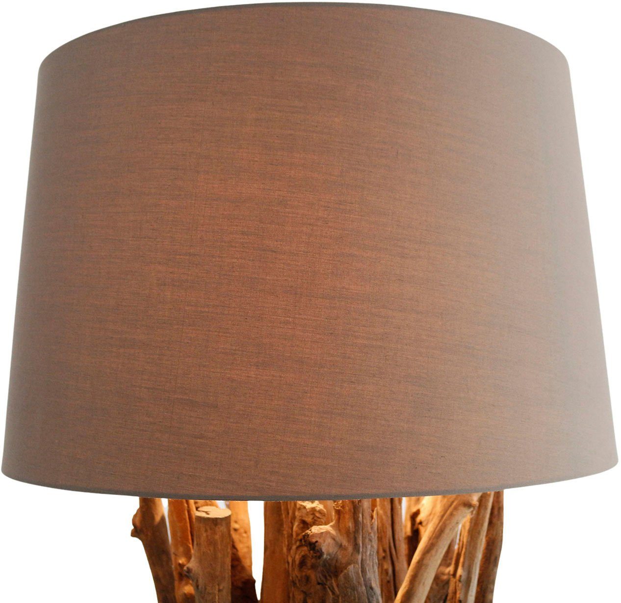 SalesFever Staande lamp Pam handgemaakt, met linnen kap (1 stuk)