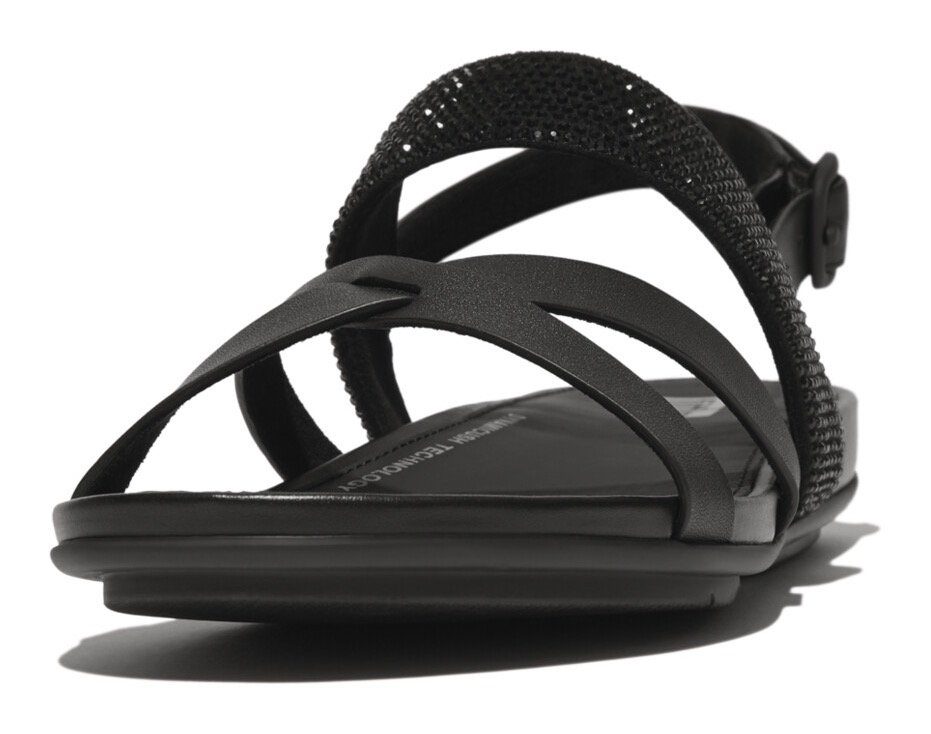 Fitflop Sandalen GRACIE CRYSTAL LEATHER STRAPPY BACK-STRAP SANDALS , zomerschoen, sandaal, riemchensandaal, met hielbandje