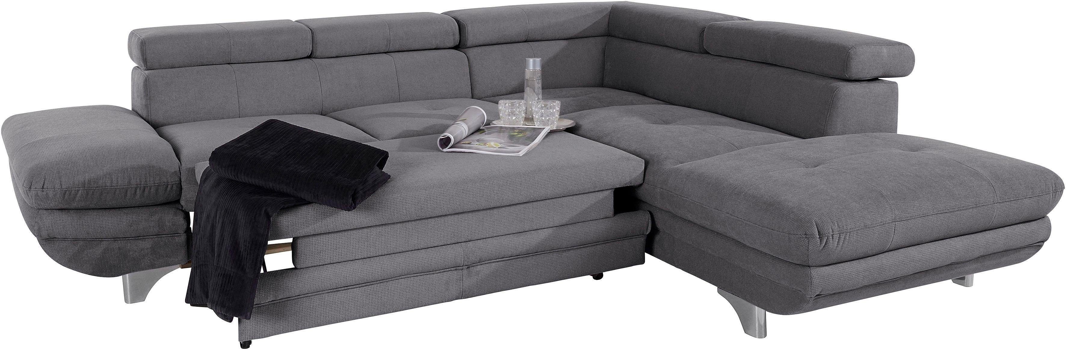COTTA Zithoek Enterprise L-vorm Set bestaande uit: hoekbank met arm- & hoofdverstelling & hocker (set)