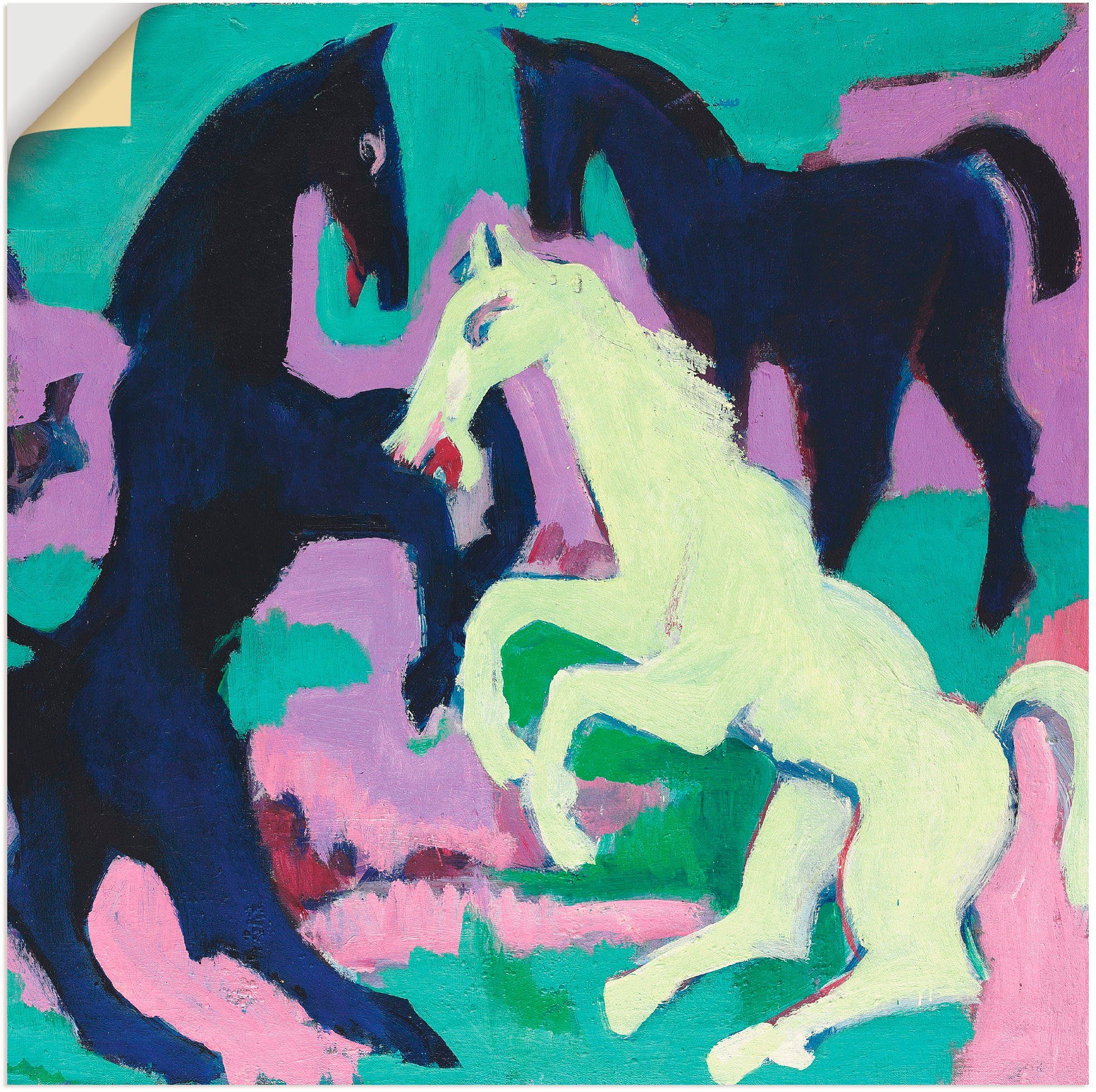 Artland Artprint Drie paarden. Ca. 1923 in vele afmetingen & productsoorten - artprint van aluminium / artprint voor buiten, artprint op linnen, poster, muursticker / wandfolie ook