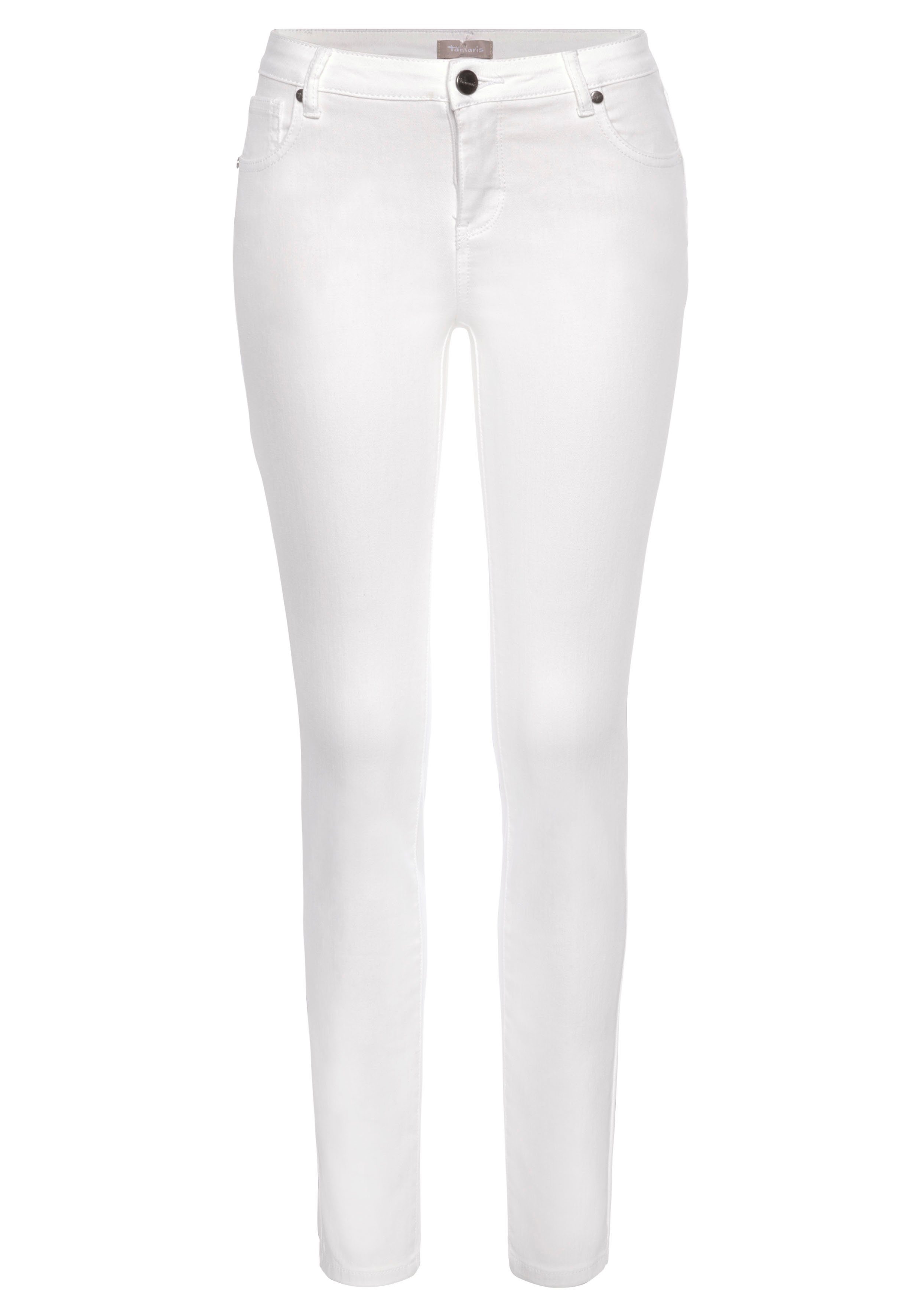 Tamaris Skinny fit jeans smalle broekpasvorm, normale taille, 5-pocket-vorm, used-wassing