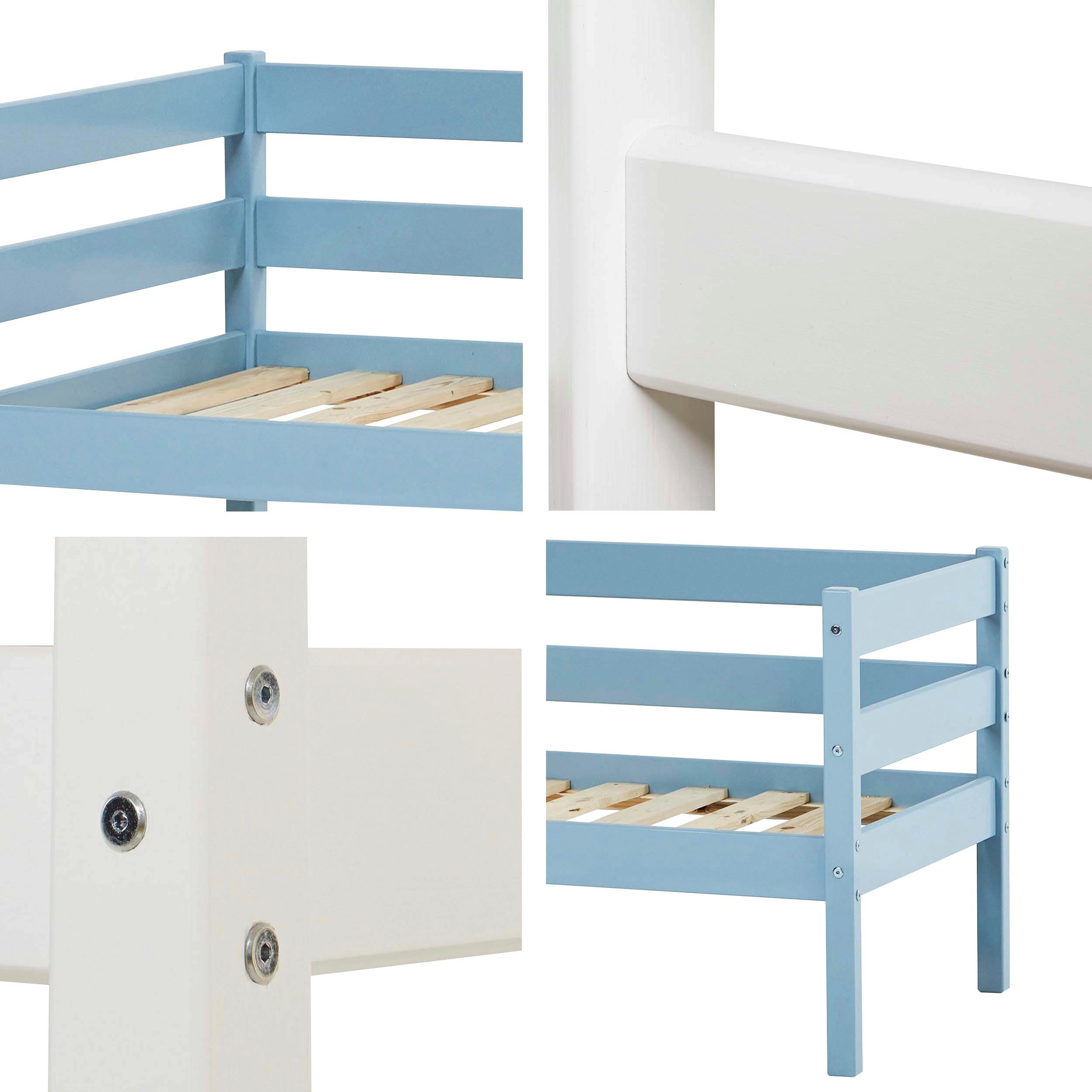 Hoppekids 1-persoonsledikant ECO Comfort kinderbed, massief grenenhout, tienerbed inclusief lattenbodem (set)