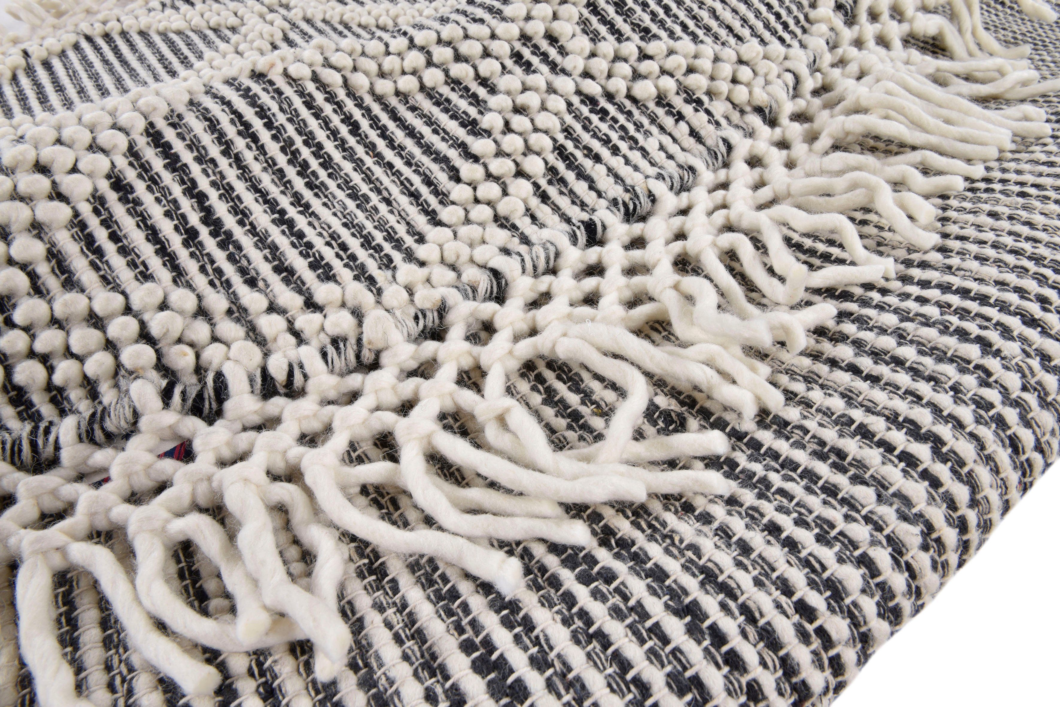 TOM TAILOR HOME Vloerkleed Coloured Macrame Handgeweven vloerkleed, zuivere wol, met de hand geweven, met franje, Scandi design