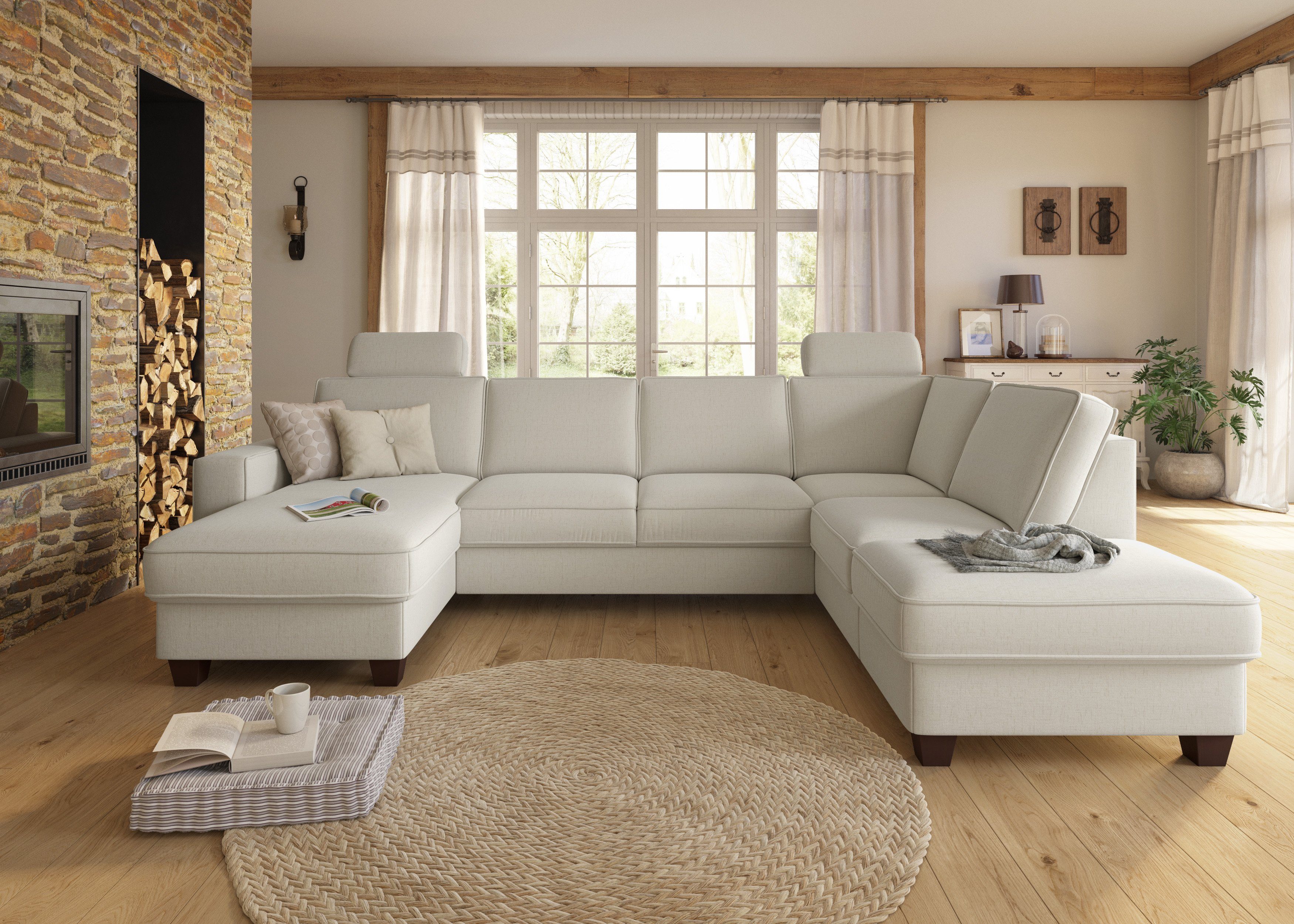 Home affaire Zithoek County U-model naar keuze ottomane links of rechts, met binnenveringsinterieur (3-delig)