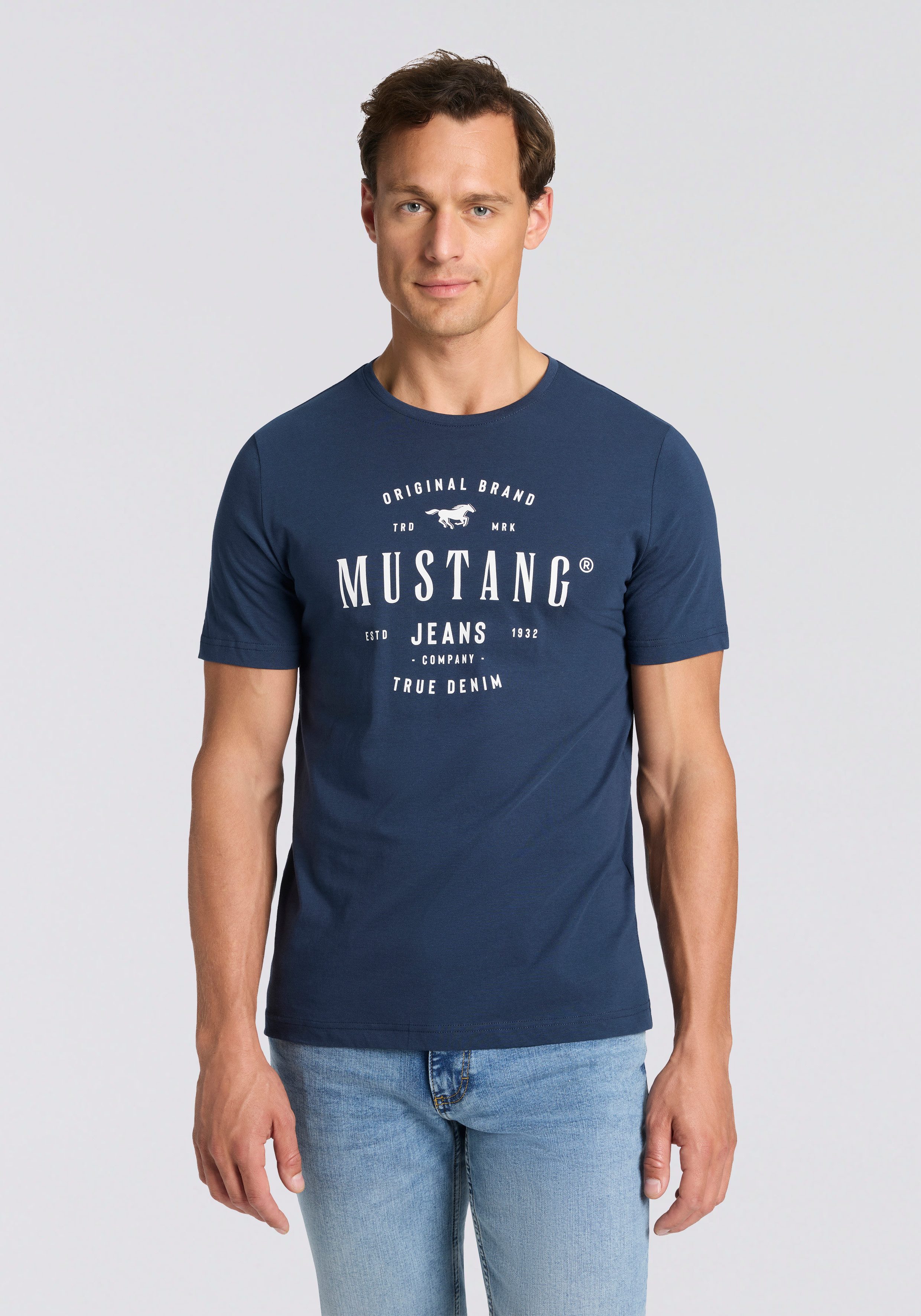 MUSTANG T-shirt Style Alex 3-Pack met opvallende print (3-delig, Set van 3)
