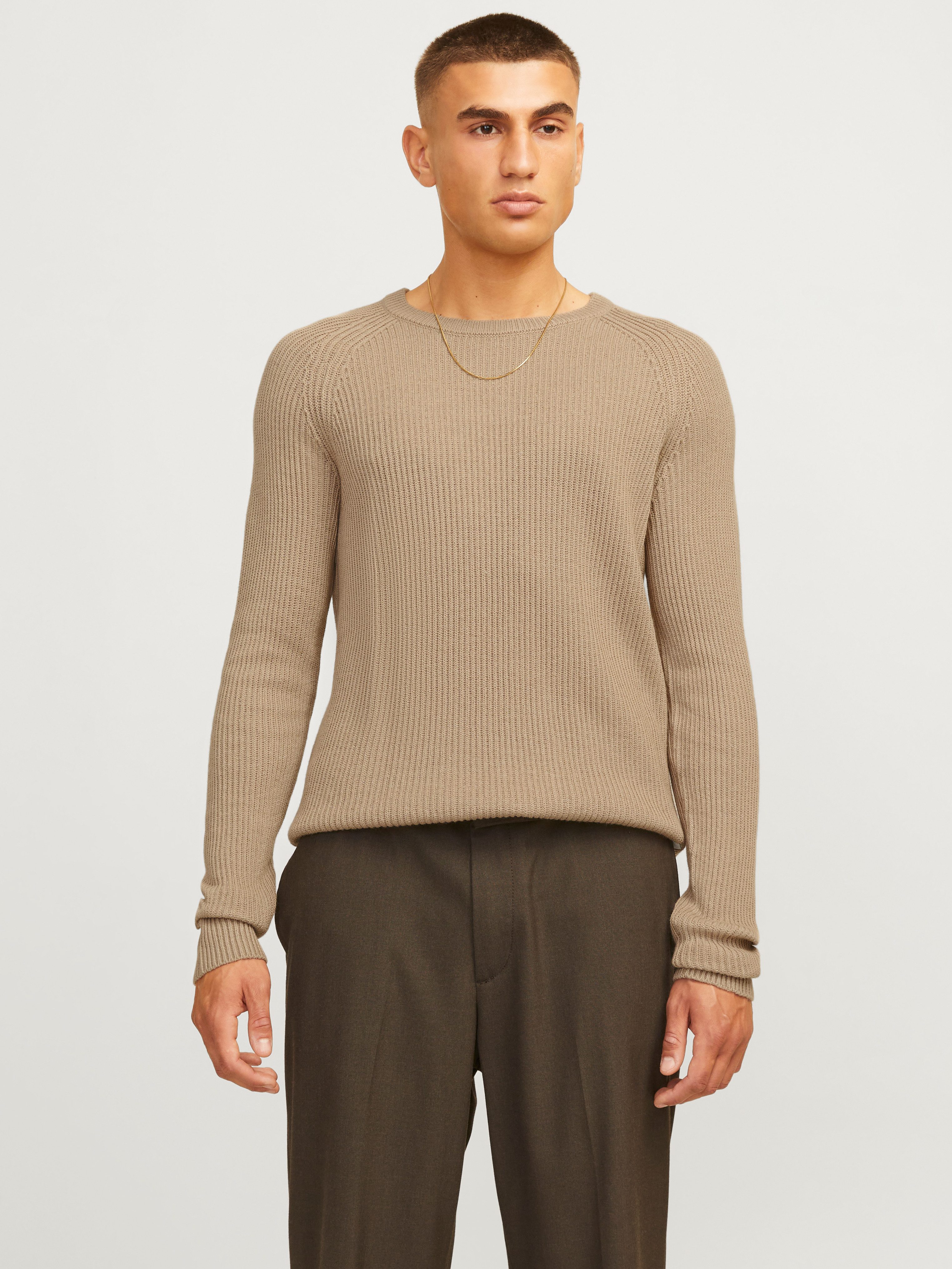 Jack & Jones Trui met ronde hals JJPANNEL KNIT CREW NECK AW24