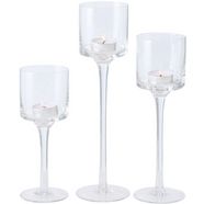 boltze windlicht arosa van glas, in verschillende maten (set, 3 stuks) wit