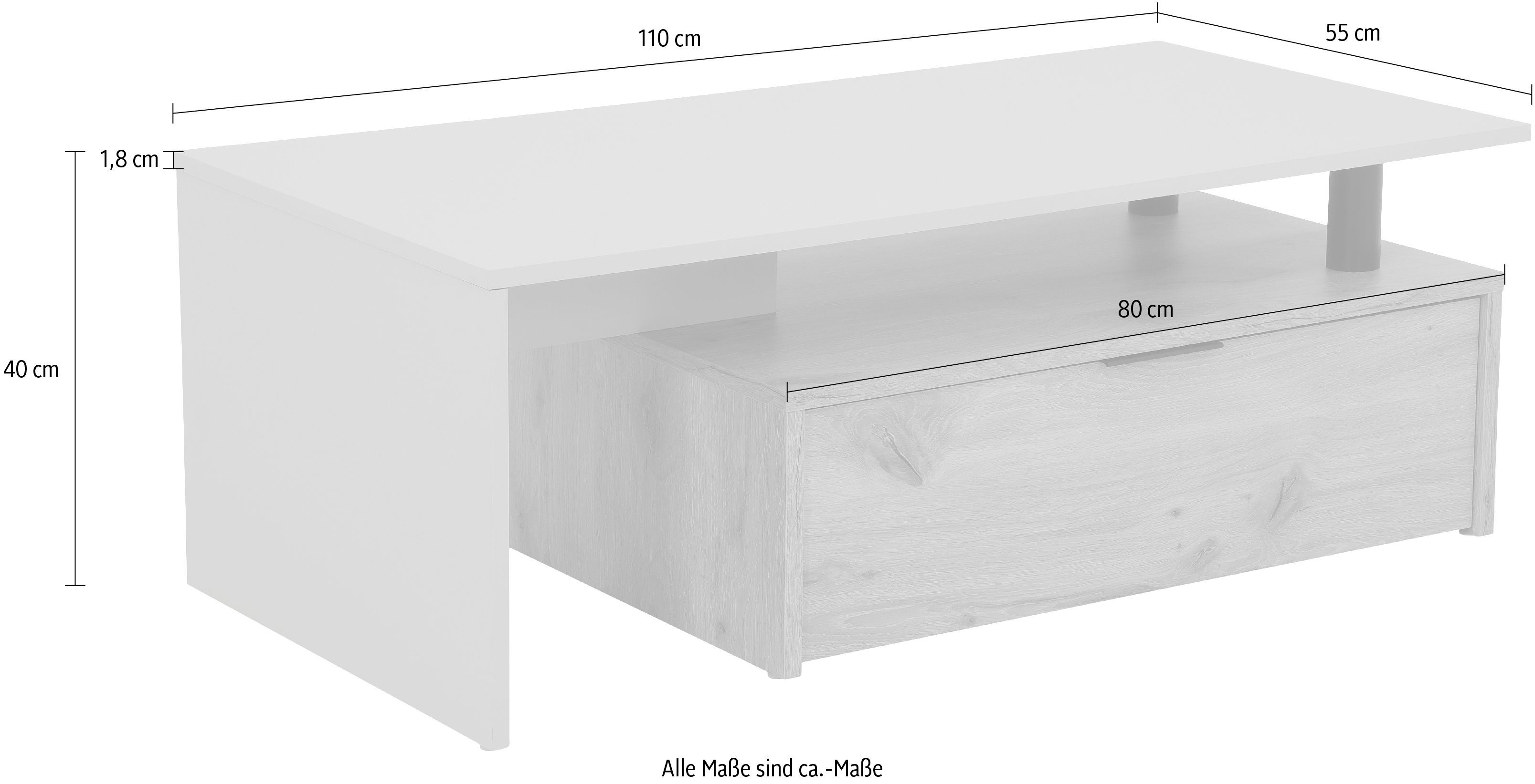 HELA Salontafel Dennis Opbergruimte met lade, breedte 110 cm
