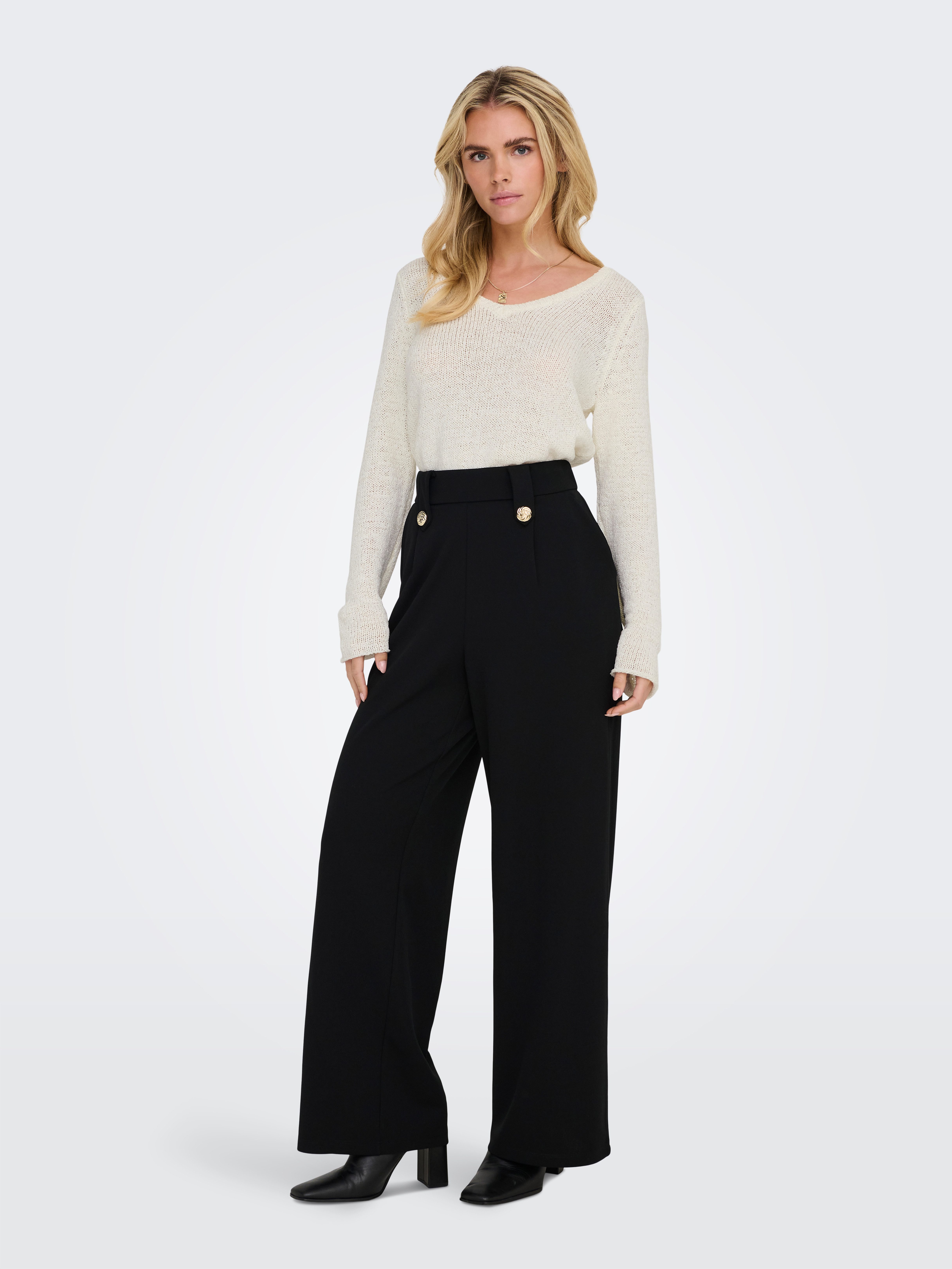 Only Trui met V-hals ONLGEENA L/S V-NECK KNT NOOS