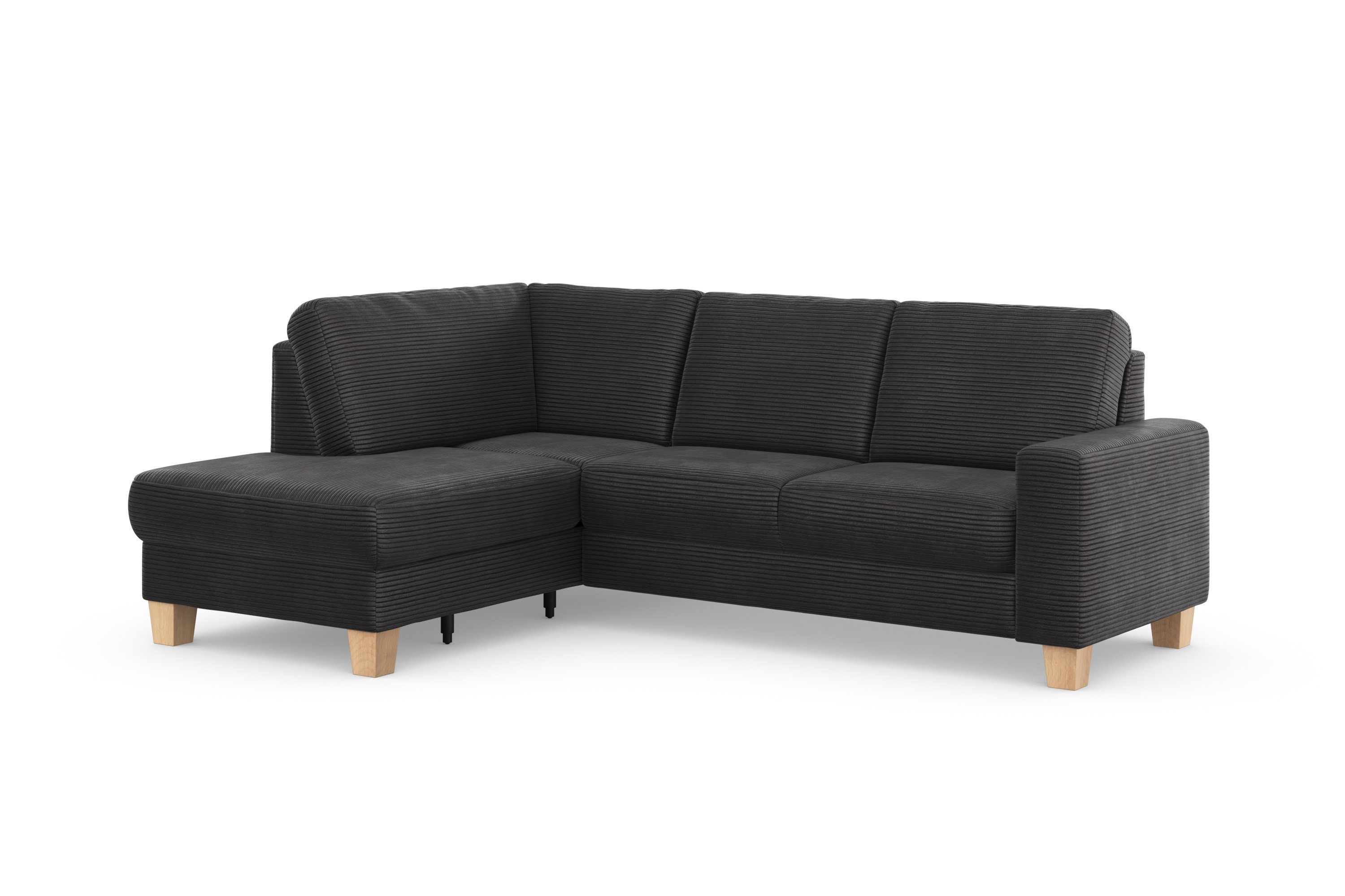 Home affaire Hoekbank Summer L-vorm met ottomane, naar keuze met slaapfunctie en bedkist, cordbekleding