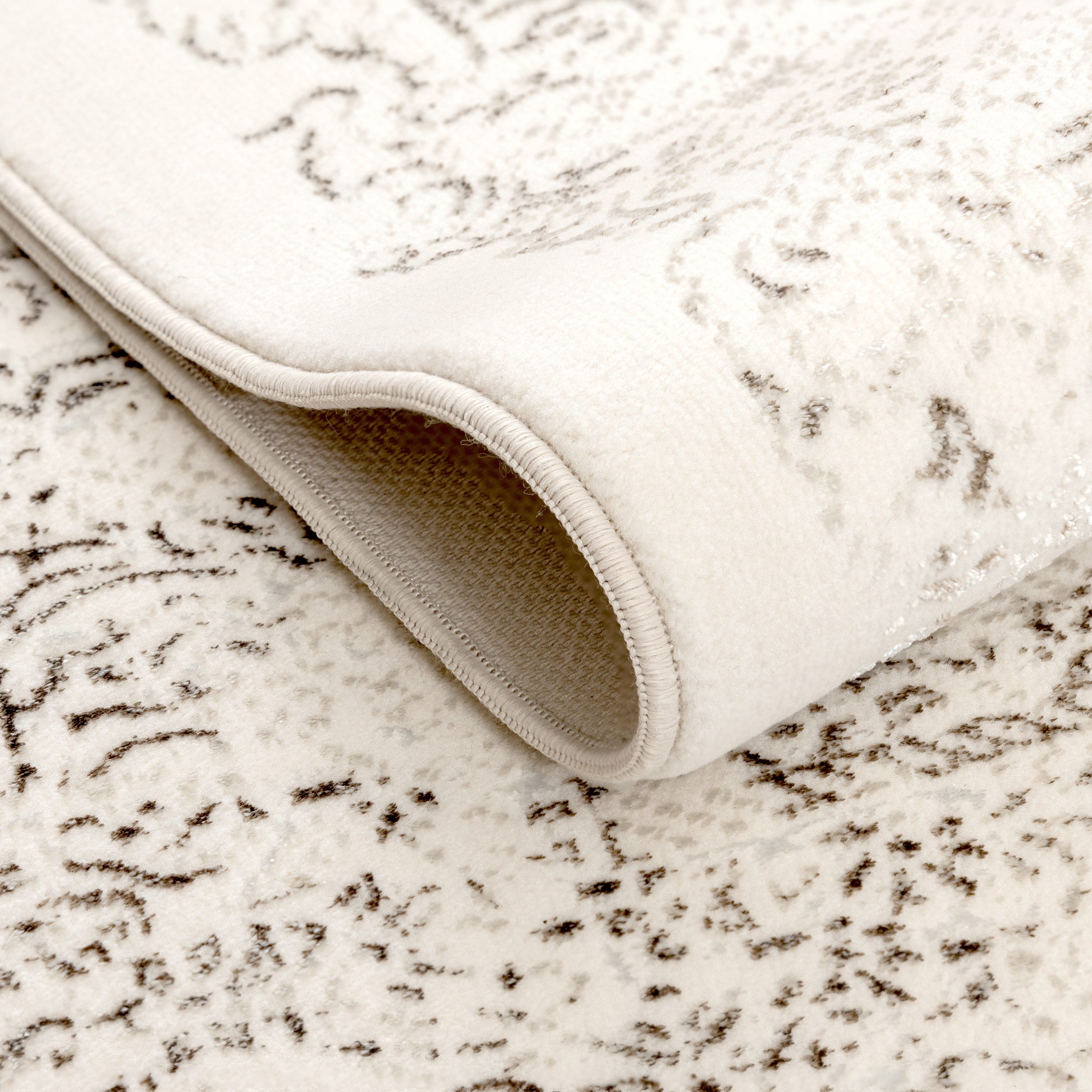 Sehrazat Vloerkleed Diamond 7810 Vintage ontwerp, kortpolig, met zachte glansgaren, met franjes