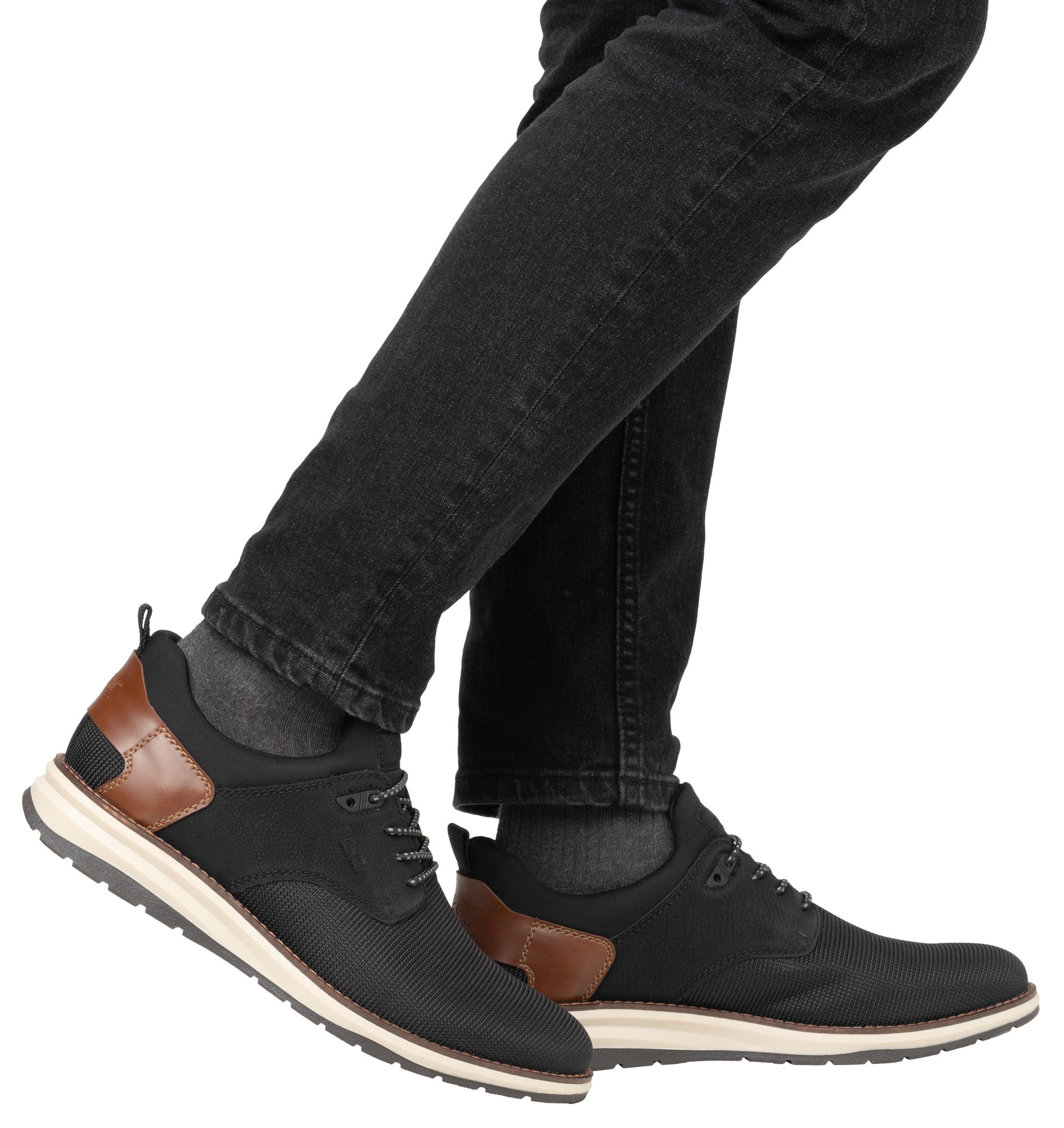 Rieker Slip-on sneakers lage schoen, vrijetijdsschoen, instapschoen met elastiek