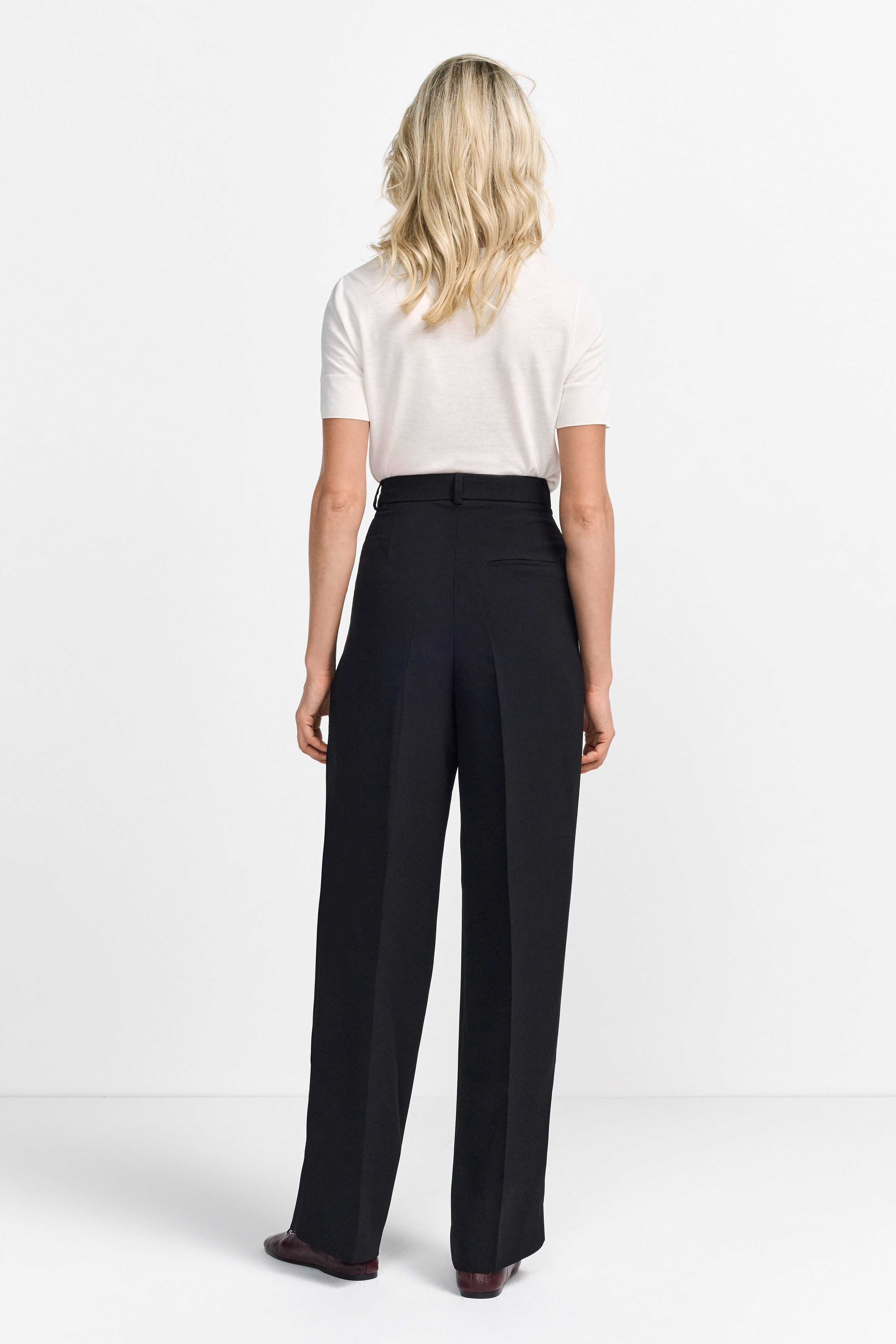 Rich & Royal Pantalon met vouw Met merkenlabel boven de tas