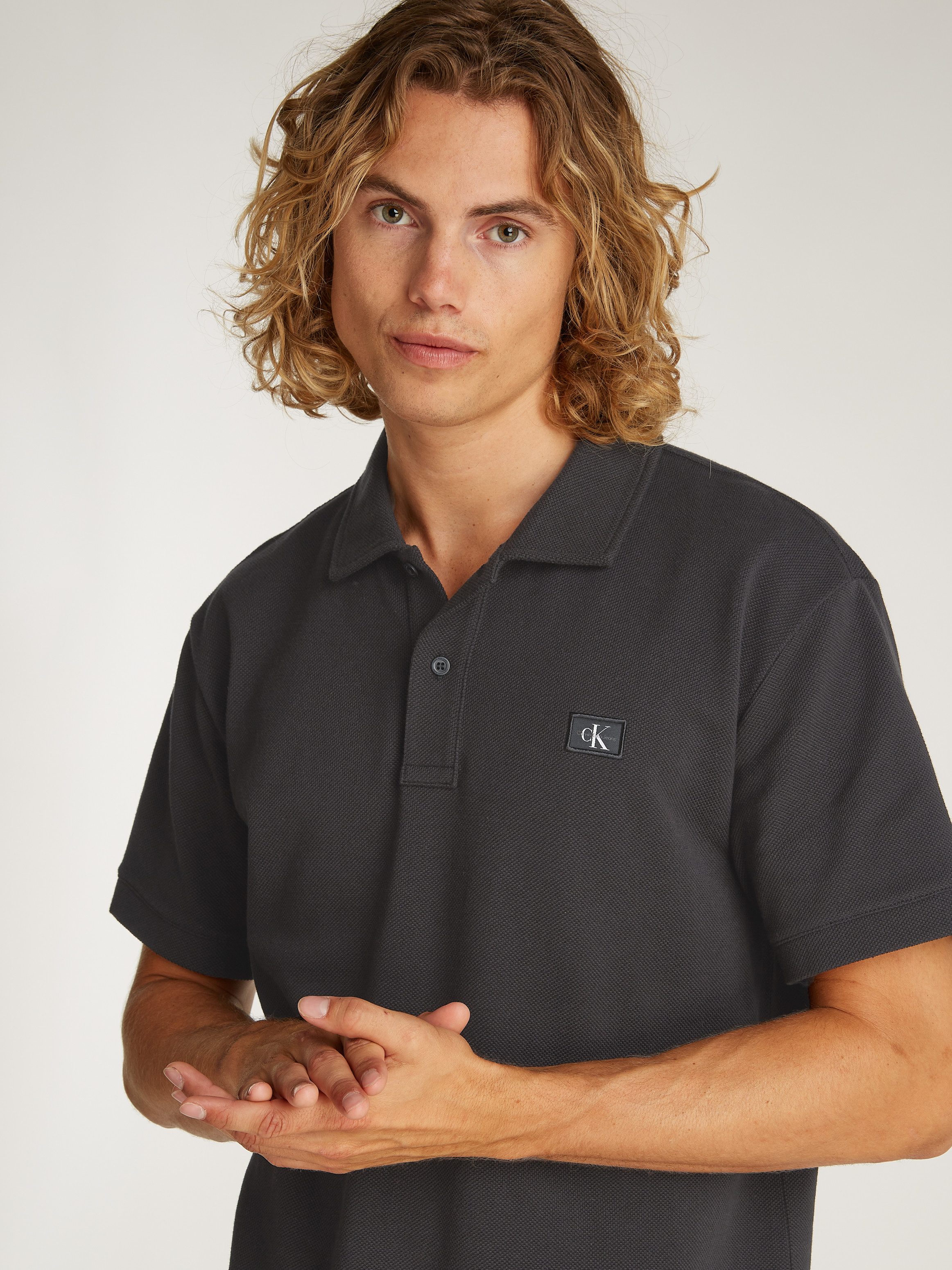 Calvin Klein Poloshirt WOVEN LABEL POLO