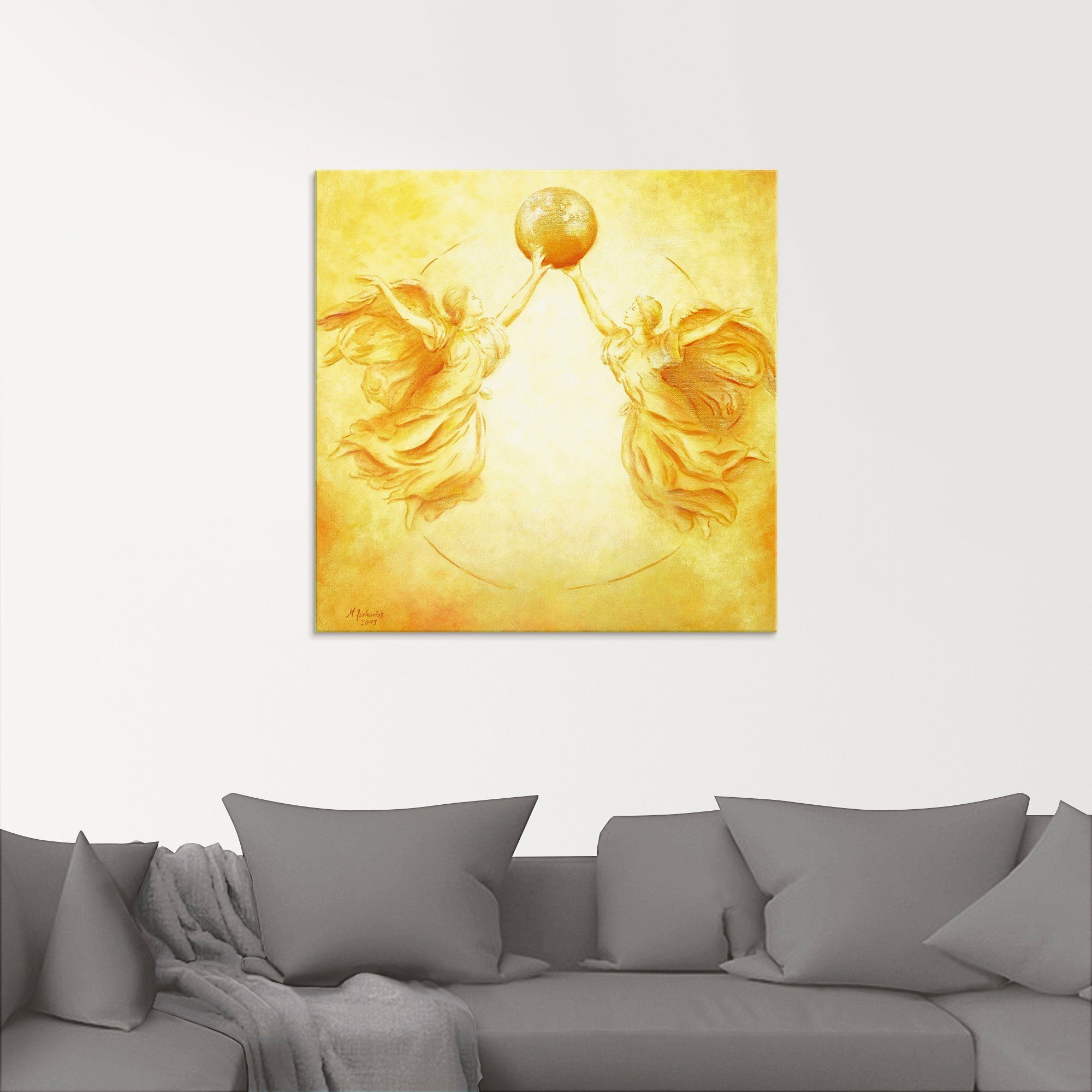 Artland Print op glas Beschermengel van de aarde