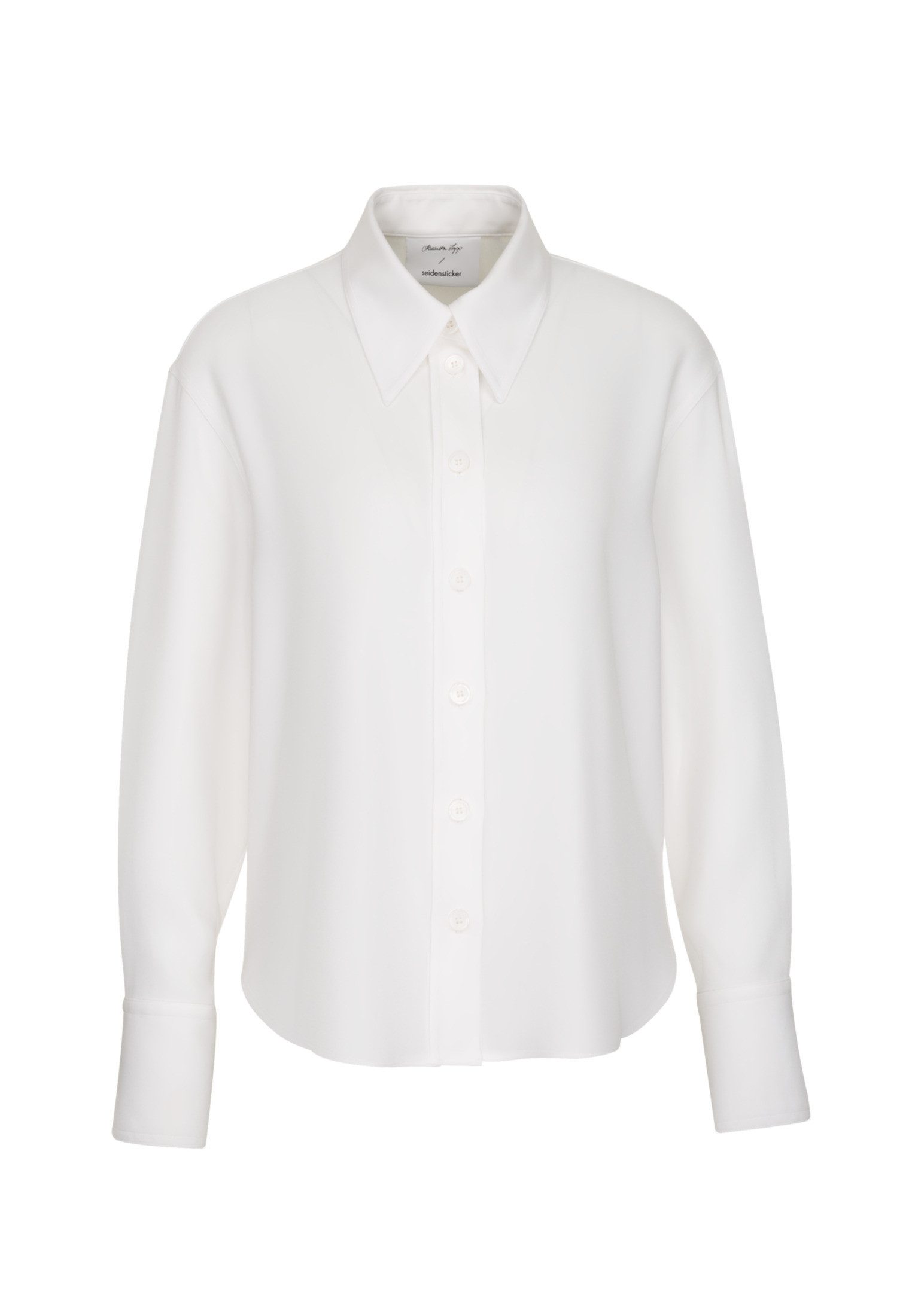 seidensticker Overhemdblouse Zwarte roos Lange mouwen kraag uni