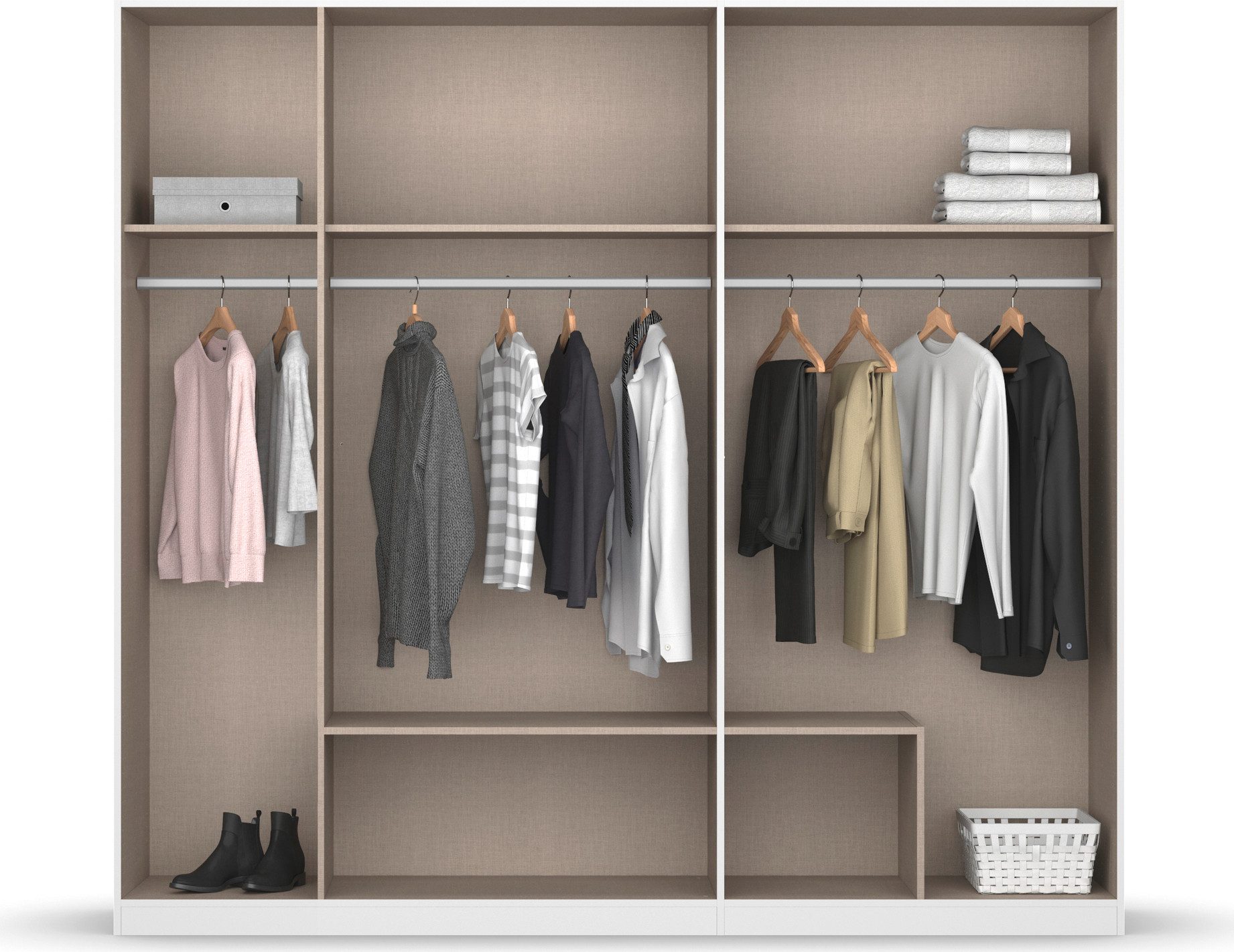 rauch Draaideurkast Kledingkast Kast Garderobe Slaapkamerkast DAVOA met contrasterende lades in eiken artisan made in germany