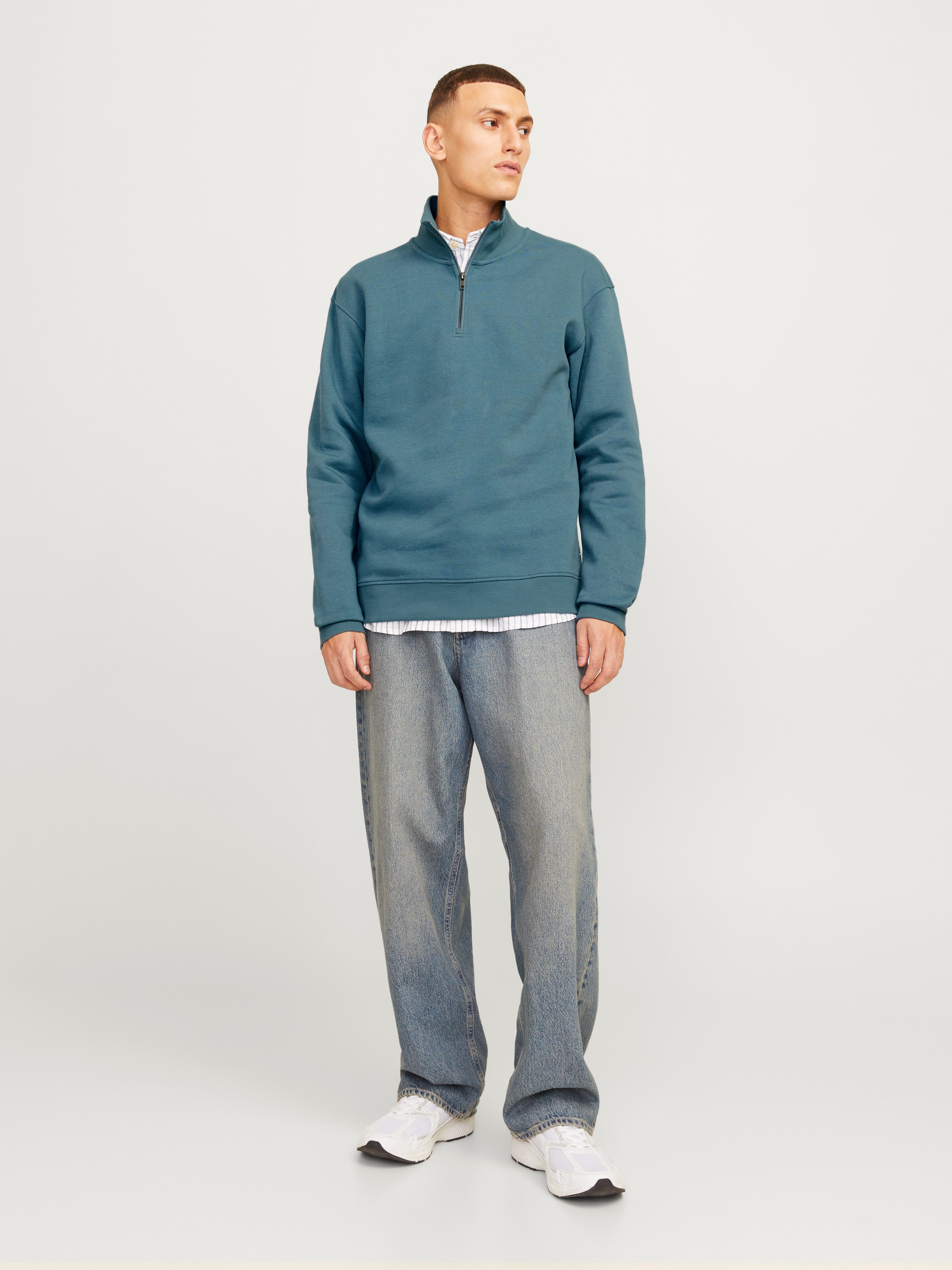 Jack & Jones Sweatshirt JJEBRADLEY SWEAT HALF ZIP NOOS