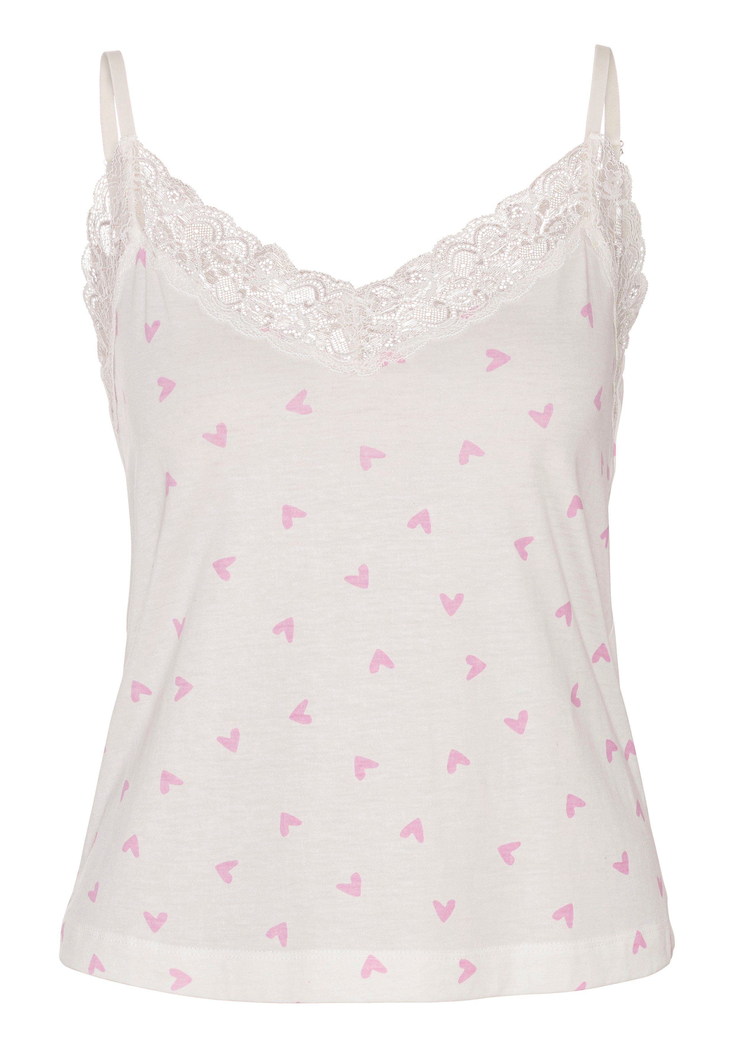 s.Oliver RED LABEL Beachwear Shortama met mooie kantdetails (2-delig)