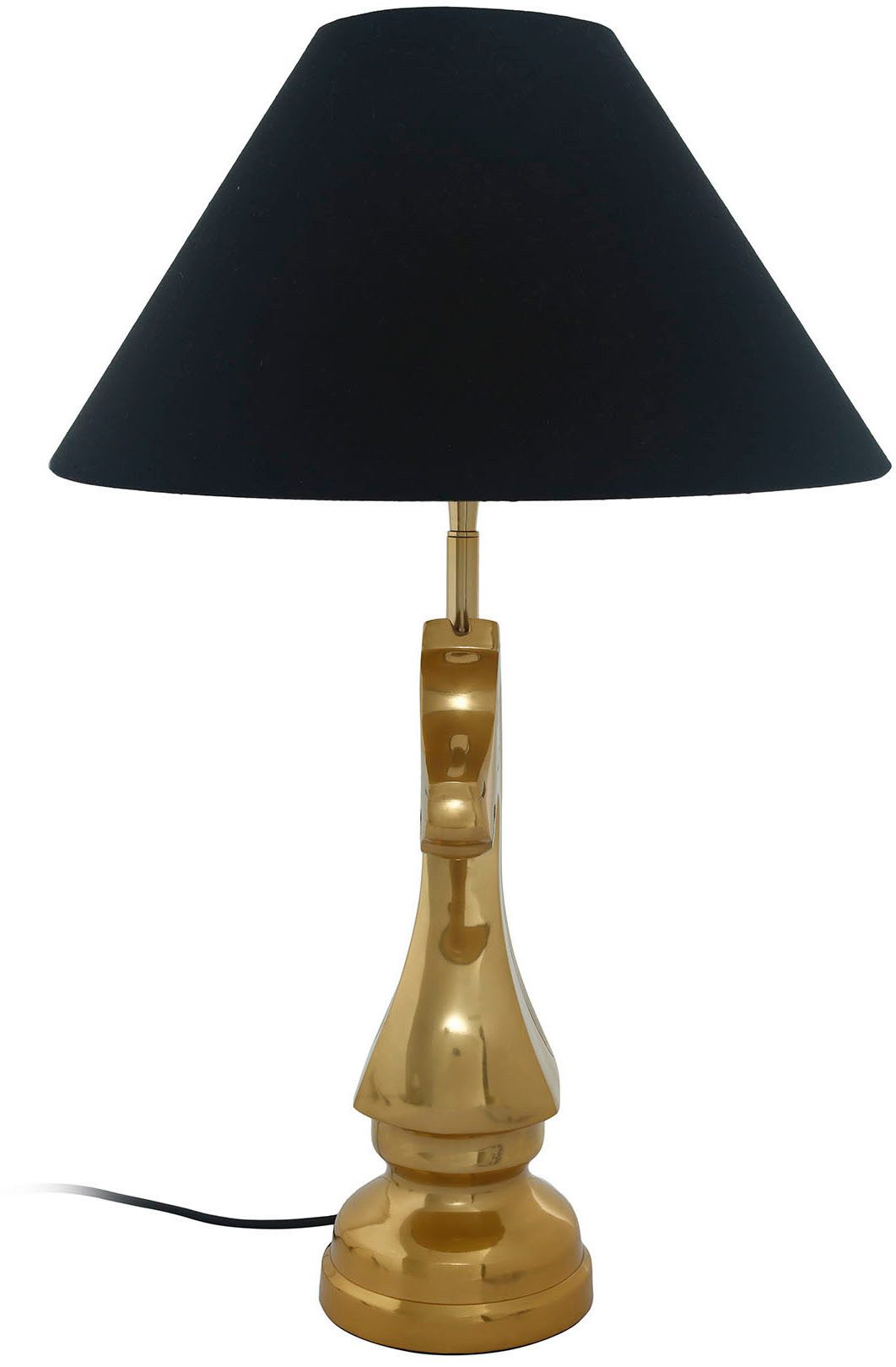 Kayoom Tafellamp Bishop 125 met decoratieve schaakpaardvoet van metaal, met stoffen kap (1 stuk)