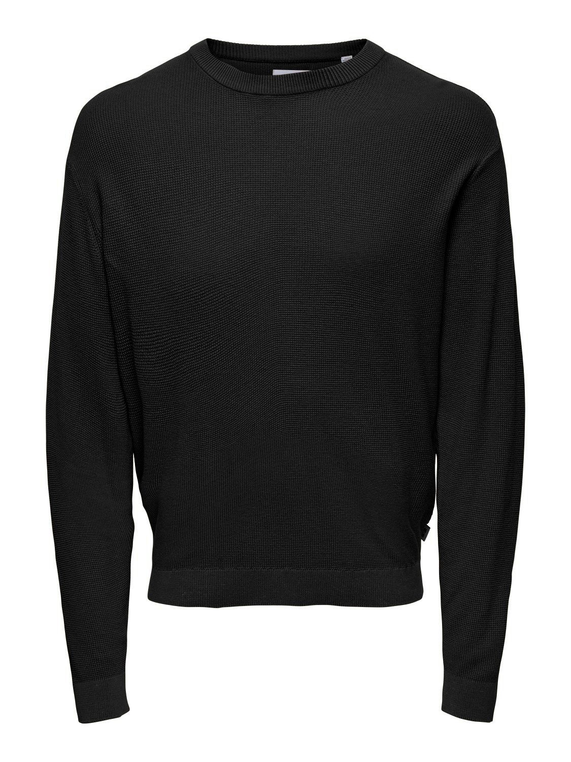 ONLY & SONS Trui met ronde hals ONSTONY DS 12 LS WAFFLE CREW KNIT