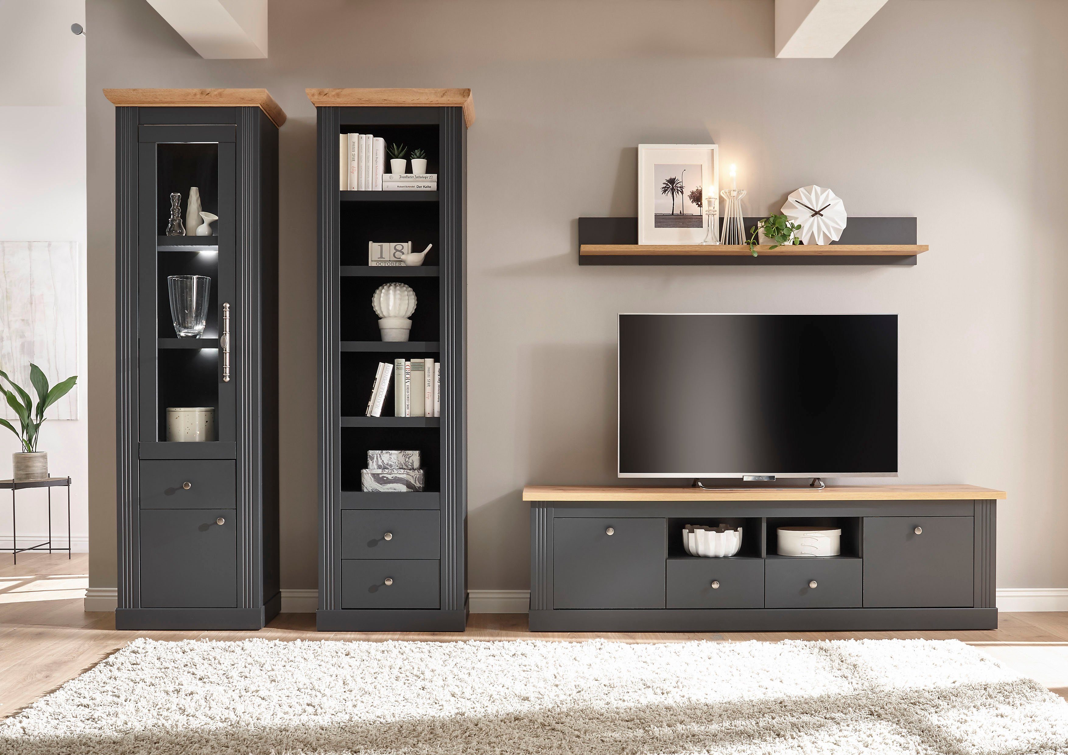 Home affaire Wandmeubel Westminster in romantische landelijke stijl (set, 4-delig)