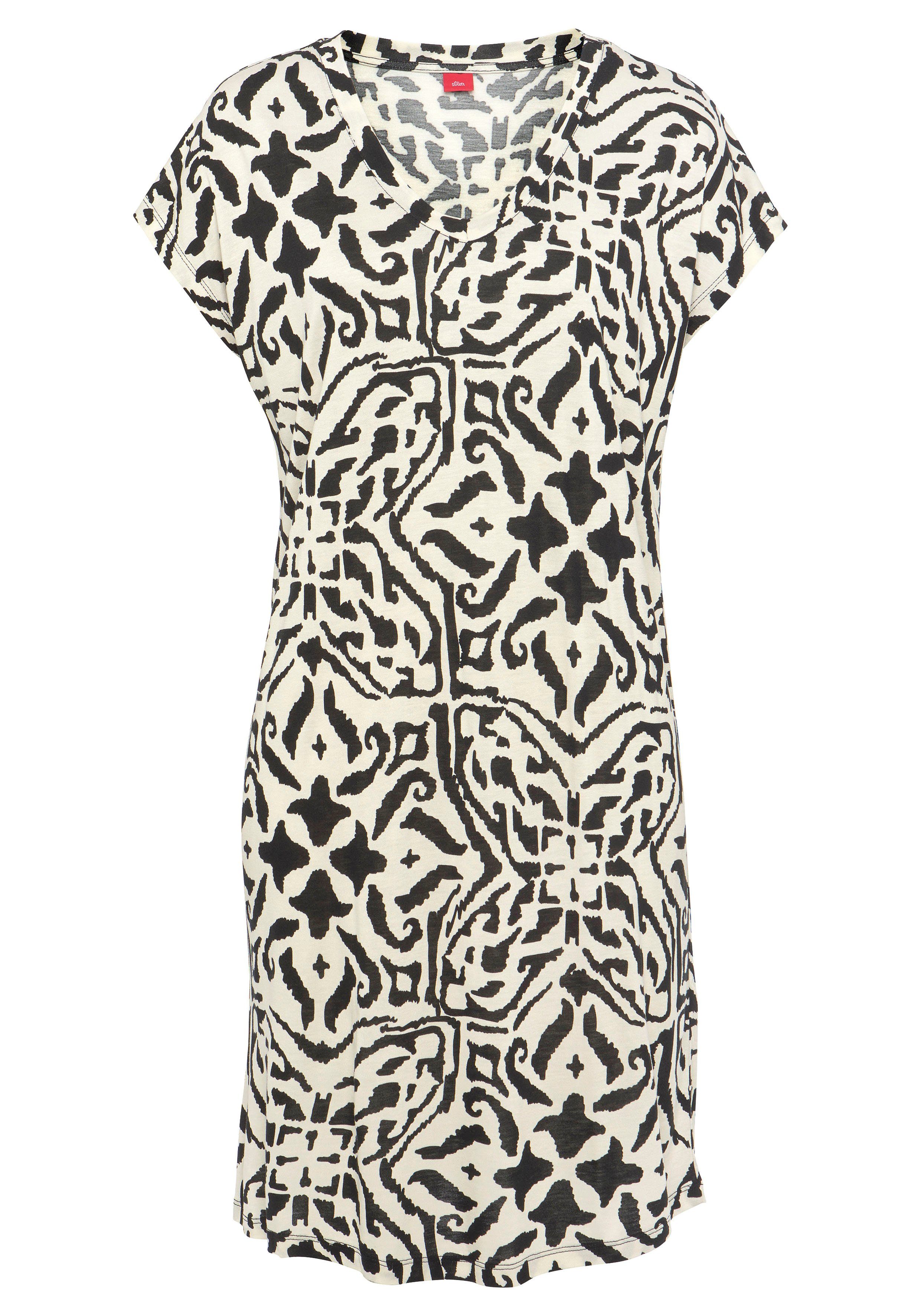s.Oliver RED LABEL Beachwear Nachthemd met bloemig etno-patroon (1-delig)