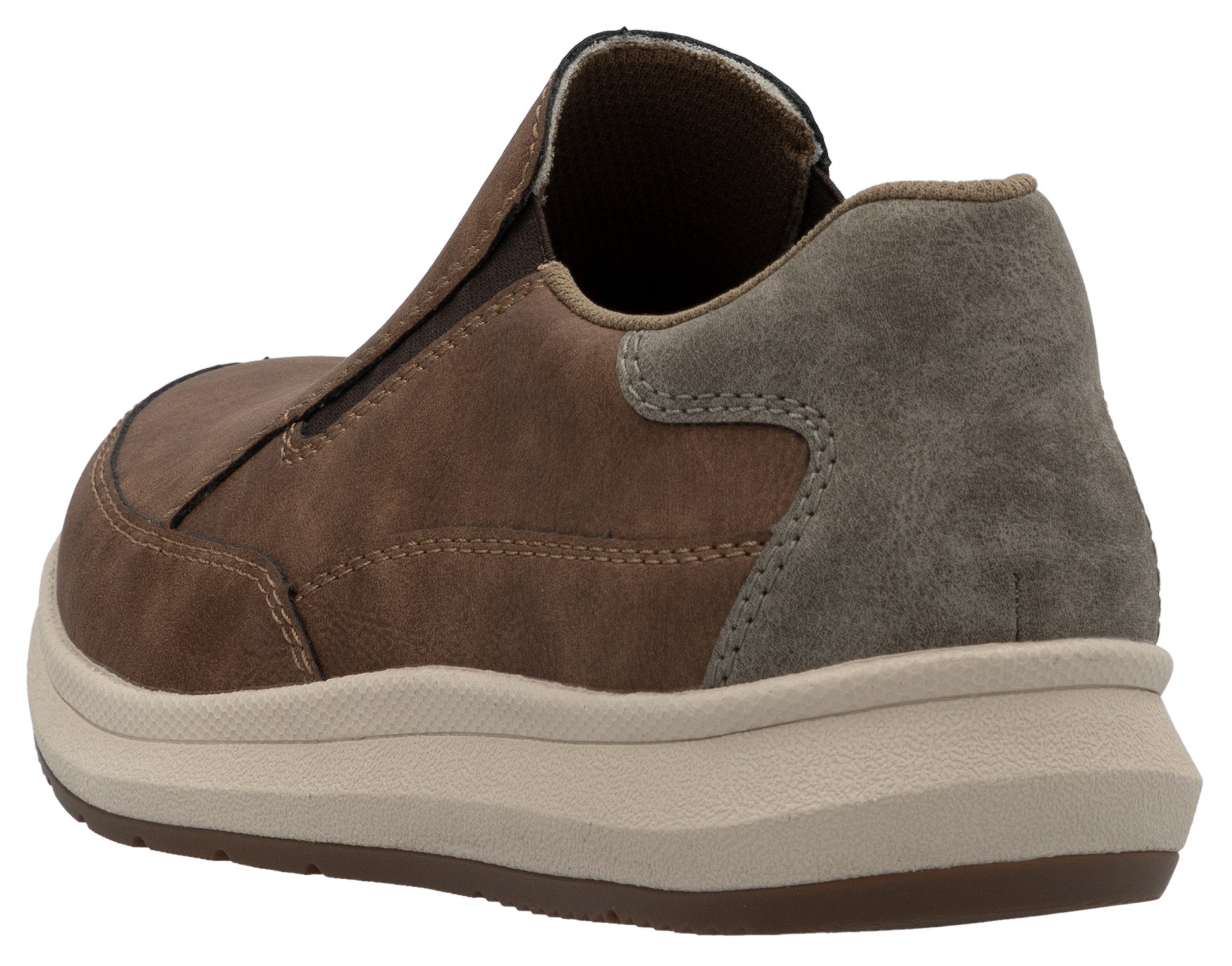 Rieker Instappers , slip-on sneaker, lage schoen, loafer, vrijetijdsschoen met elastische band