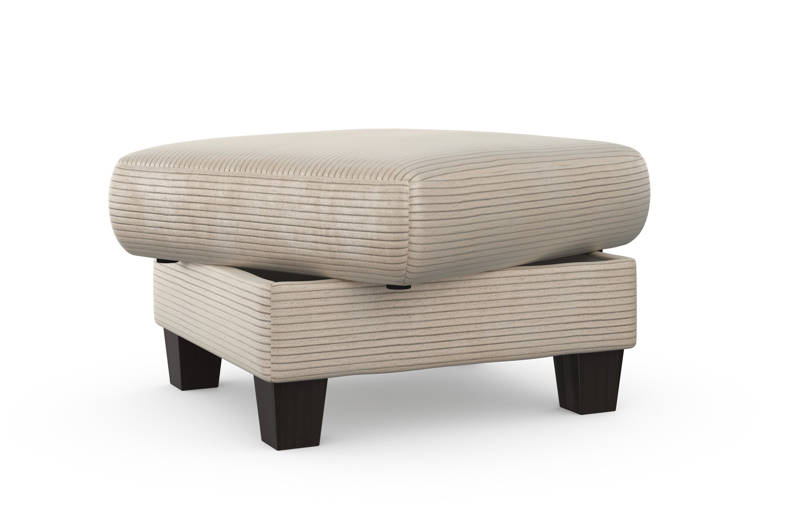 Home affaire Hocker Summer met bergruimte, cord-bekleding, wengékleurige houten poten