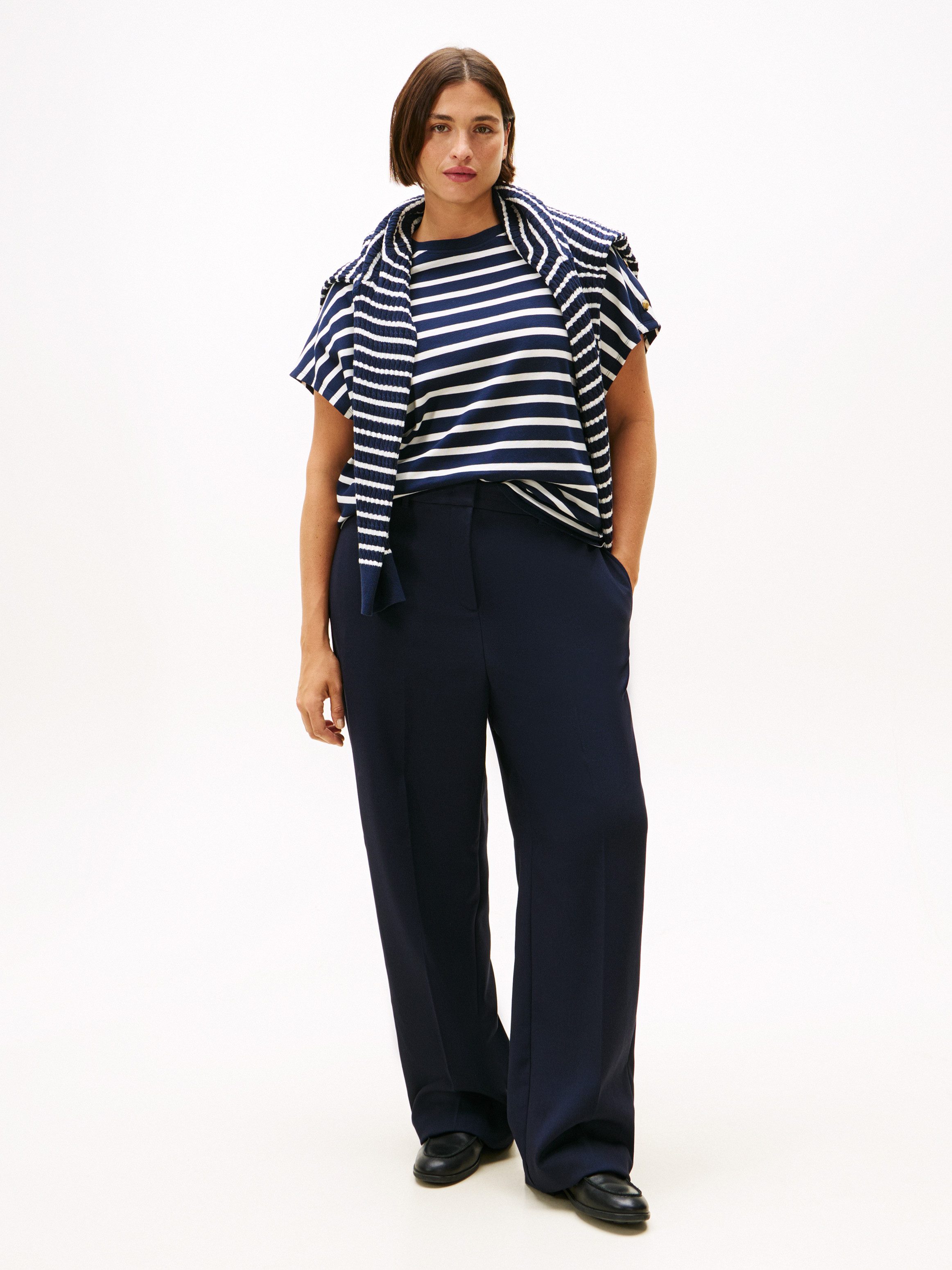Tommy Hilfiger Curve Shirt met korte mouwen CRV GOLD BUTTON SS TEE