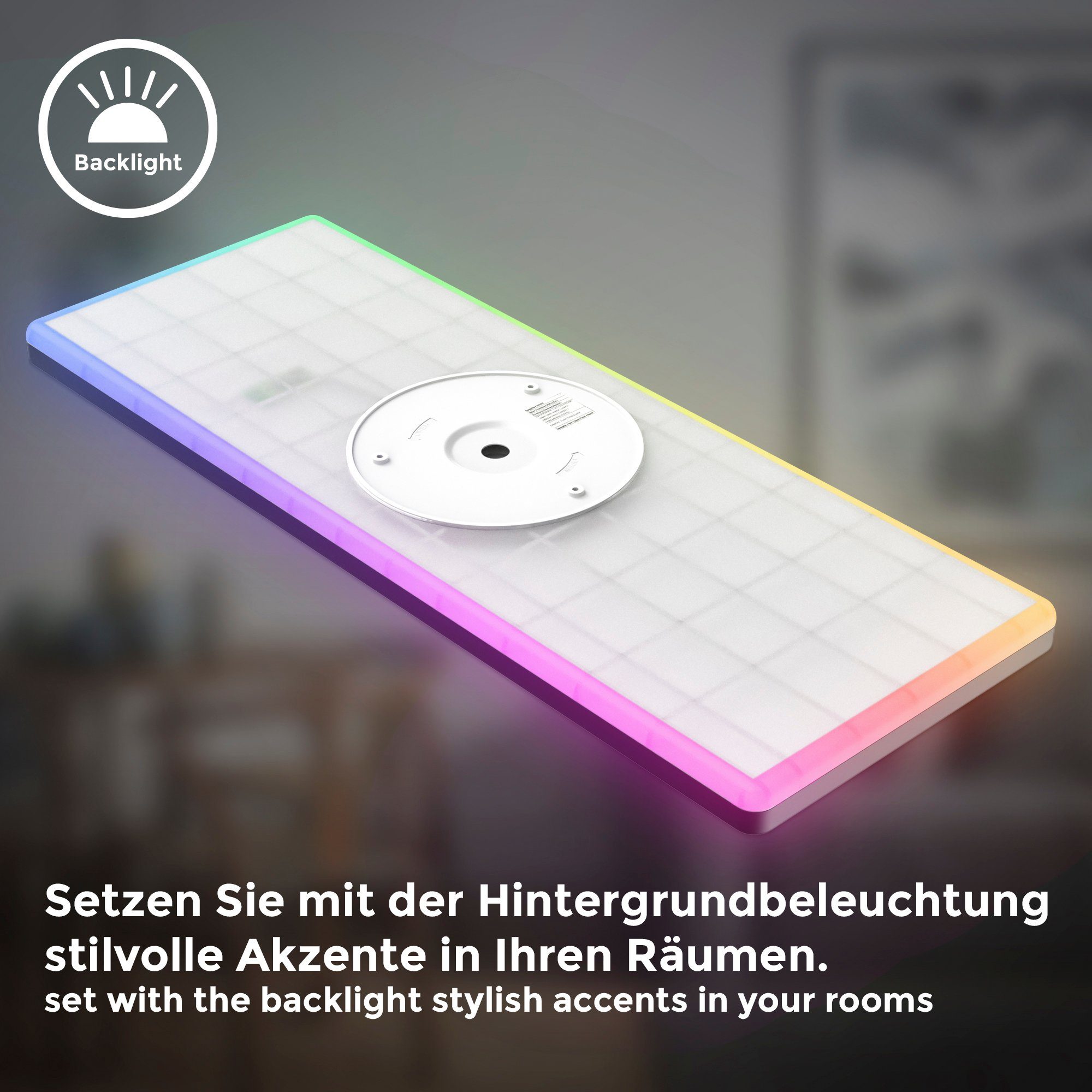B.K.Licht Led-plafondlamp BK_PL1555 RGBW plafondlamp, LED paneel, met kleurverandering, dimbaar (1 stuk)
