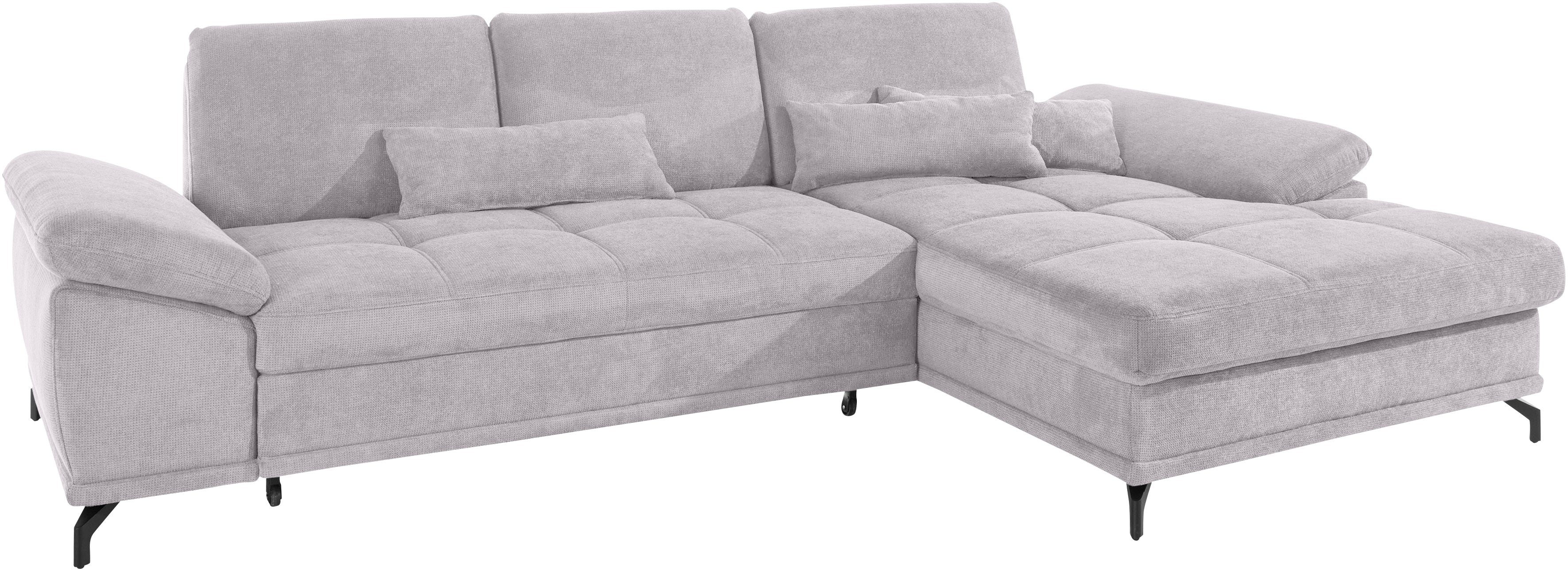 Places of Style Hoekbank Costello L-vorm, met zitdiepteverstelling, armleuningverstelling en