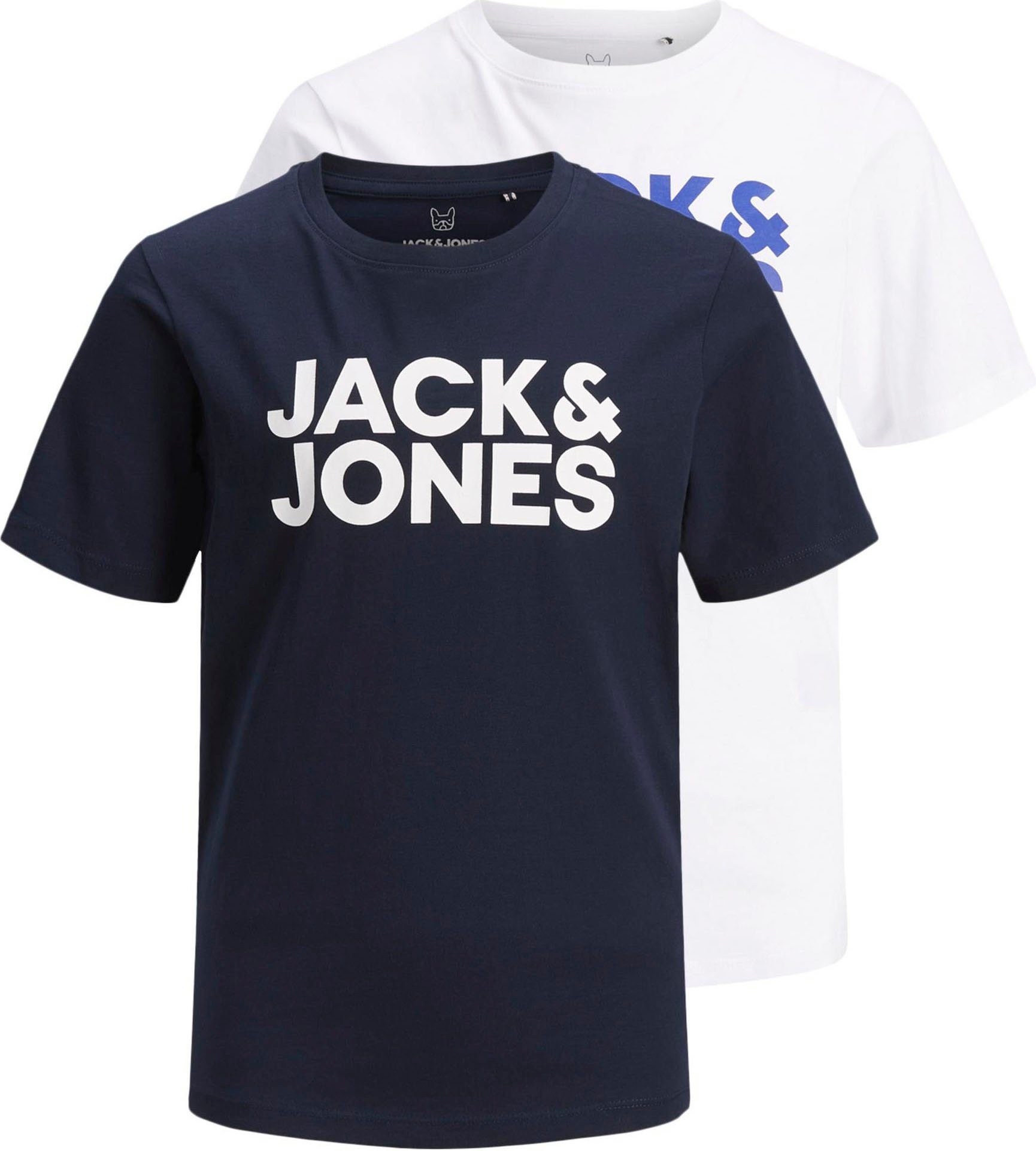 Jack & Jones Junior Shirt met ronde hals JJECORP LOGO TEE SS CREW NE 2PK NOOS JNR (set, 2-delig)