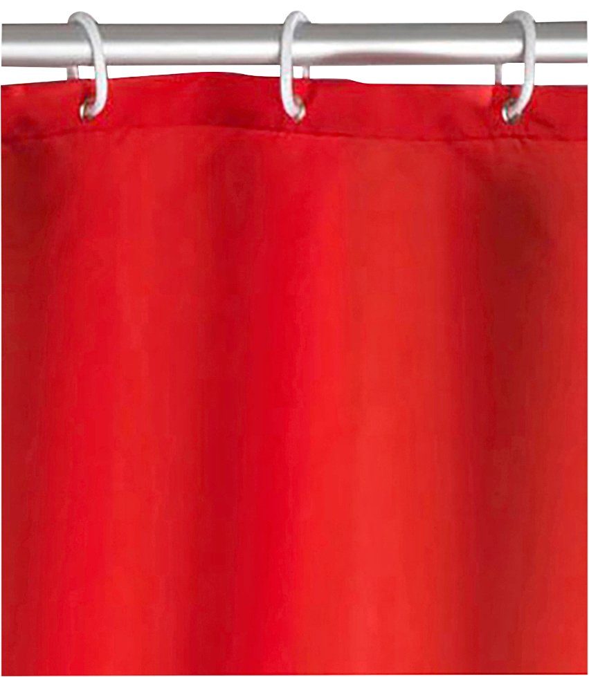 WENKO Douchegordijn Uni Red Hoogte 200 cm, wasbaar