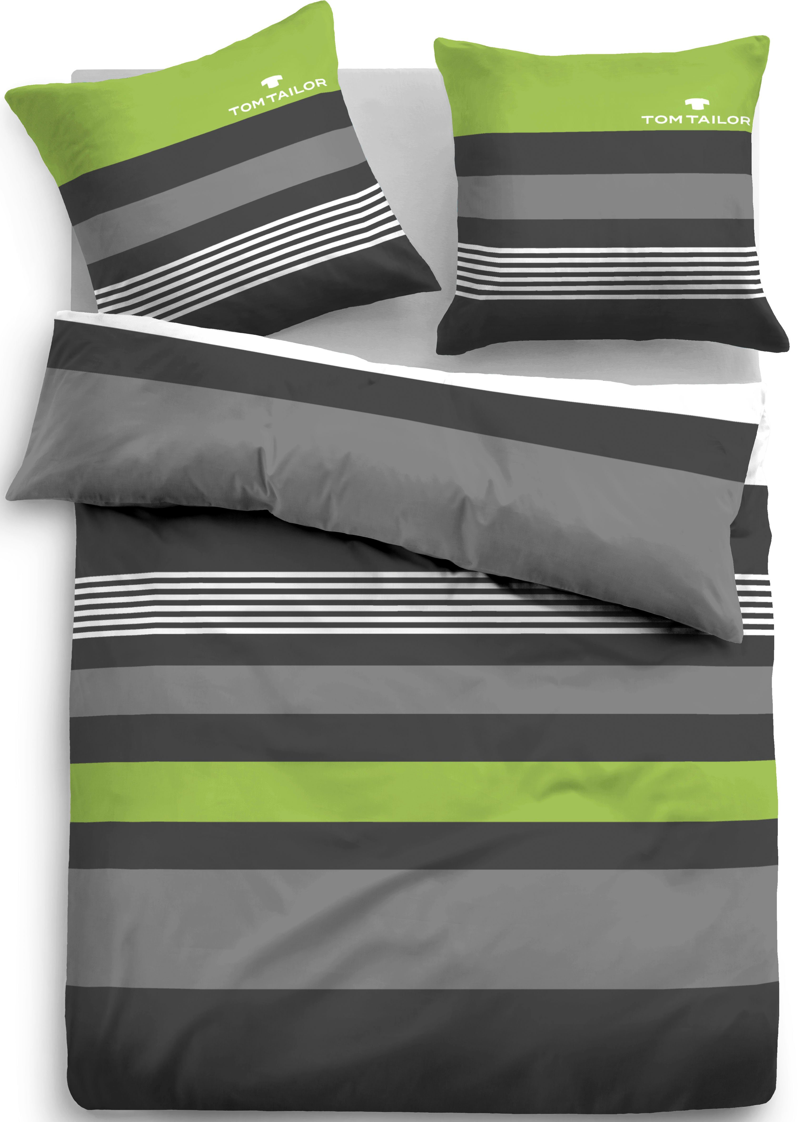 TOM TAILOR HOME Overtrekset Carl in mt. 135x200 of 155x220 cm met gratis geschenk: hoeslaken, 100% katoen, met ritssluiting dekbedovertrekken maat 1x