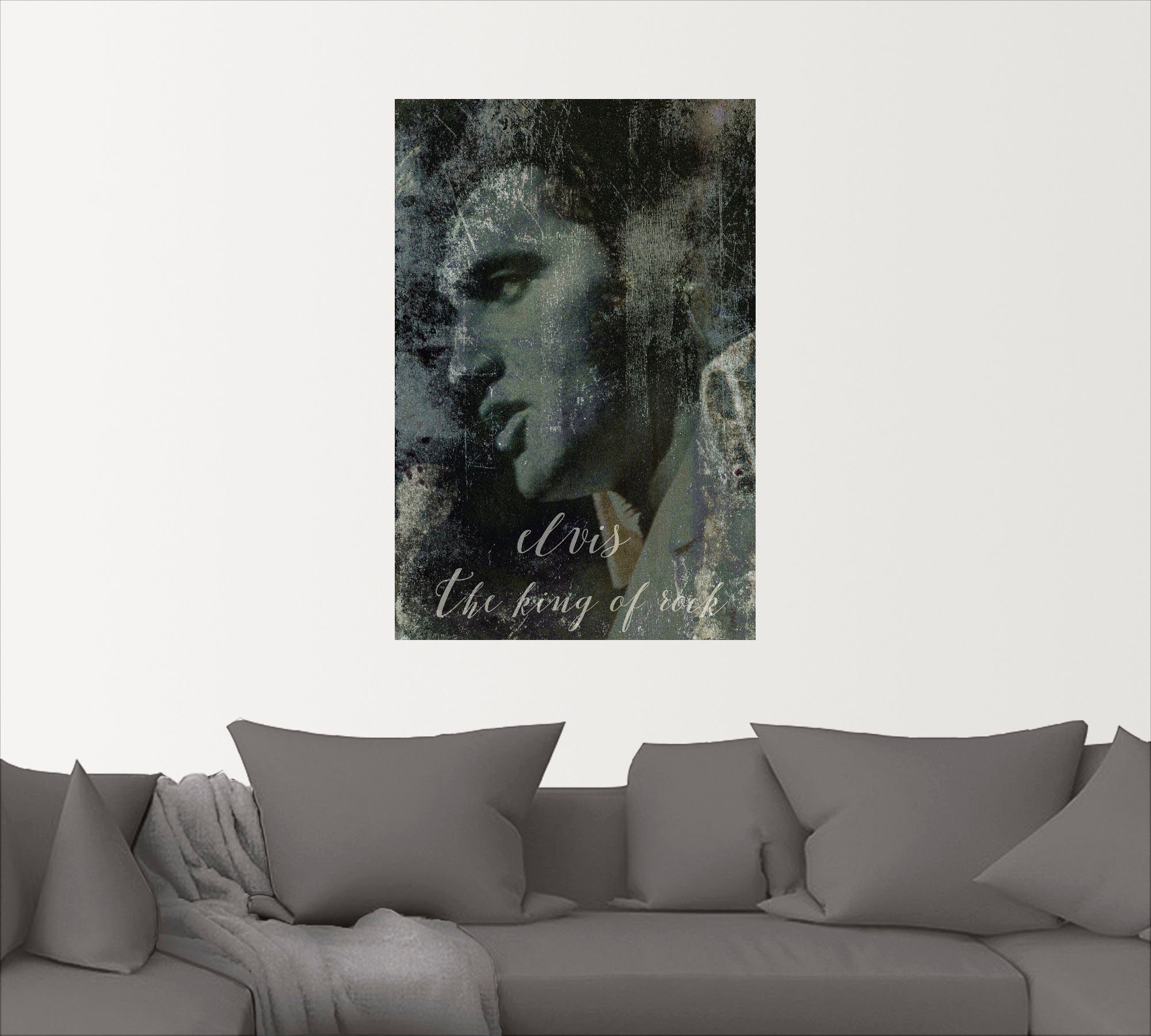Artland Artprint Elvis the King als artprint van aluminium, artprint voor buiten, artprint op linnen, poster, muursticker