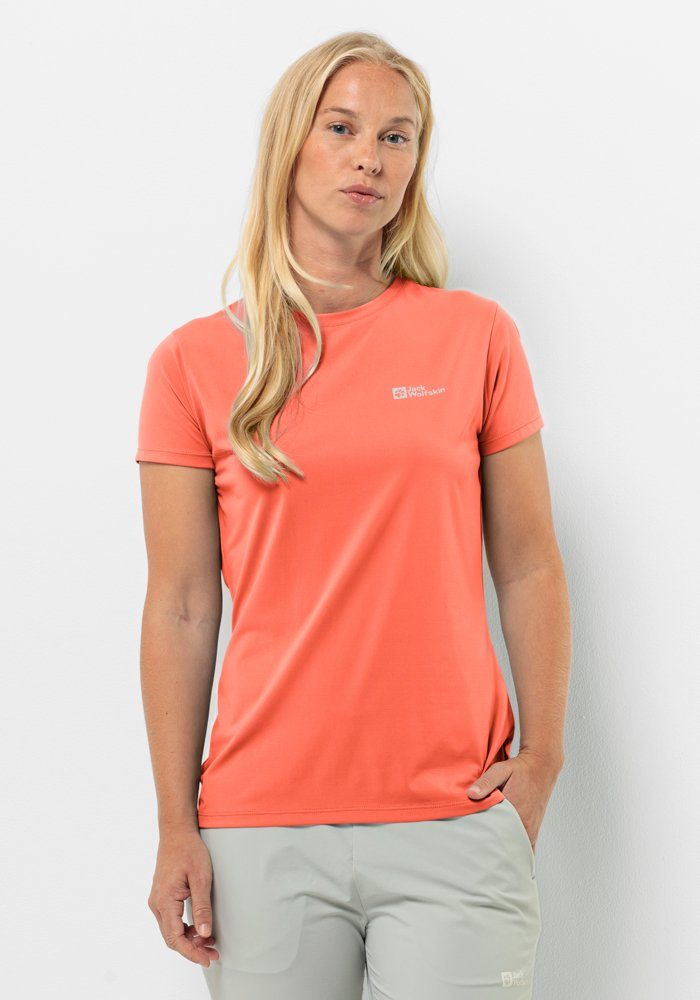 Jack Wolfskin Prelight Trail T-Shirt Women Functioneel shirt Dames S rood digital orange