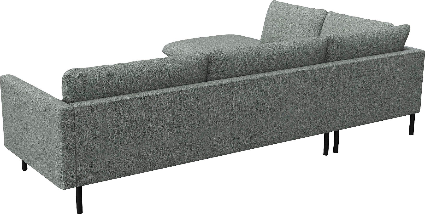 FLEXLUX Hoekbank Bolzano, elegant en comfortabel, L-vorm Zitting opgebouwd met koudschuim & staalgolven, losse zit- & rugkussens