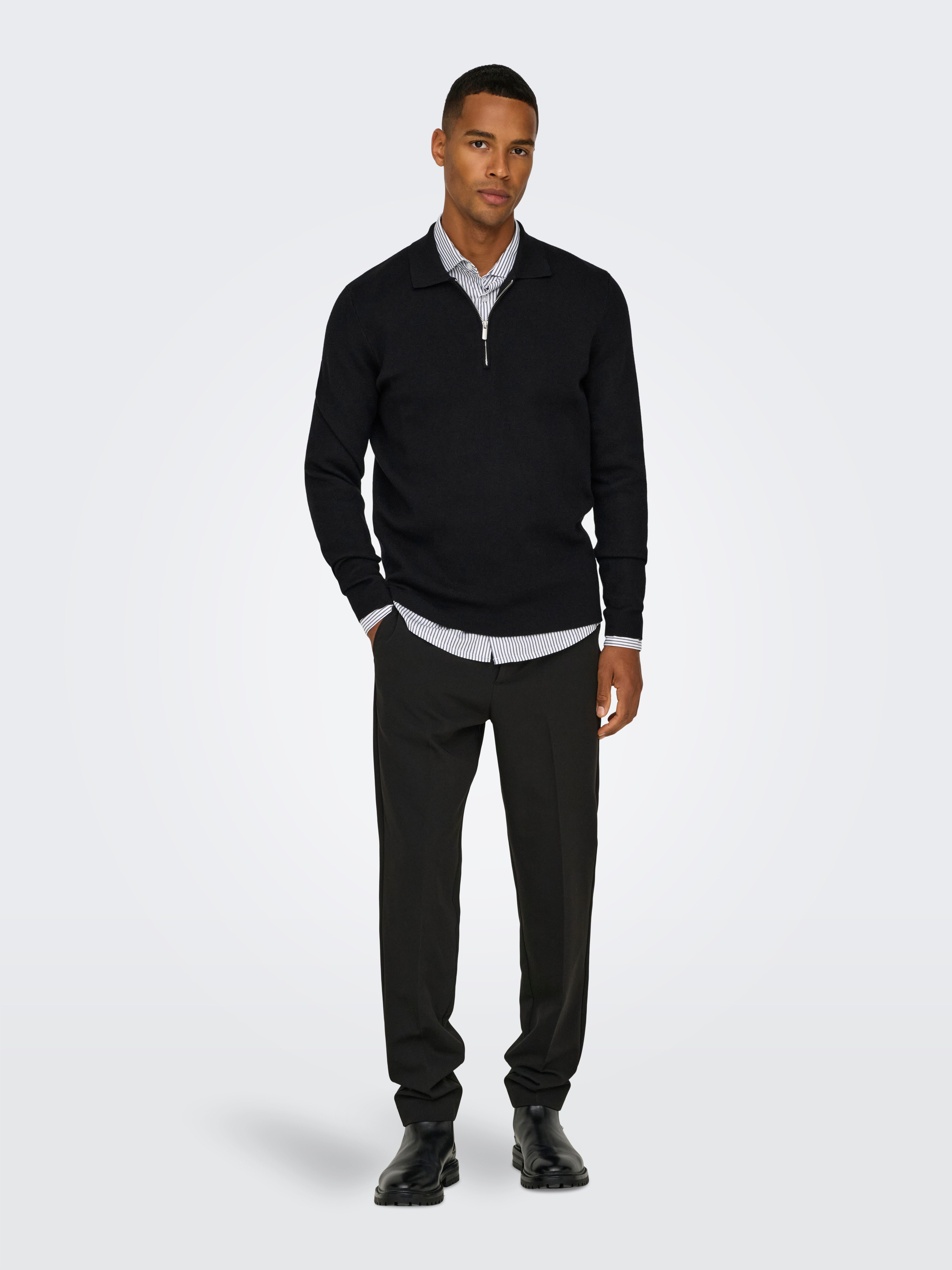 ONLY & SONS Trui met polokraag ONSCOOPER REG LS 12 HALF ZIP POLO