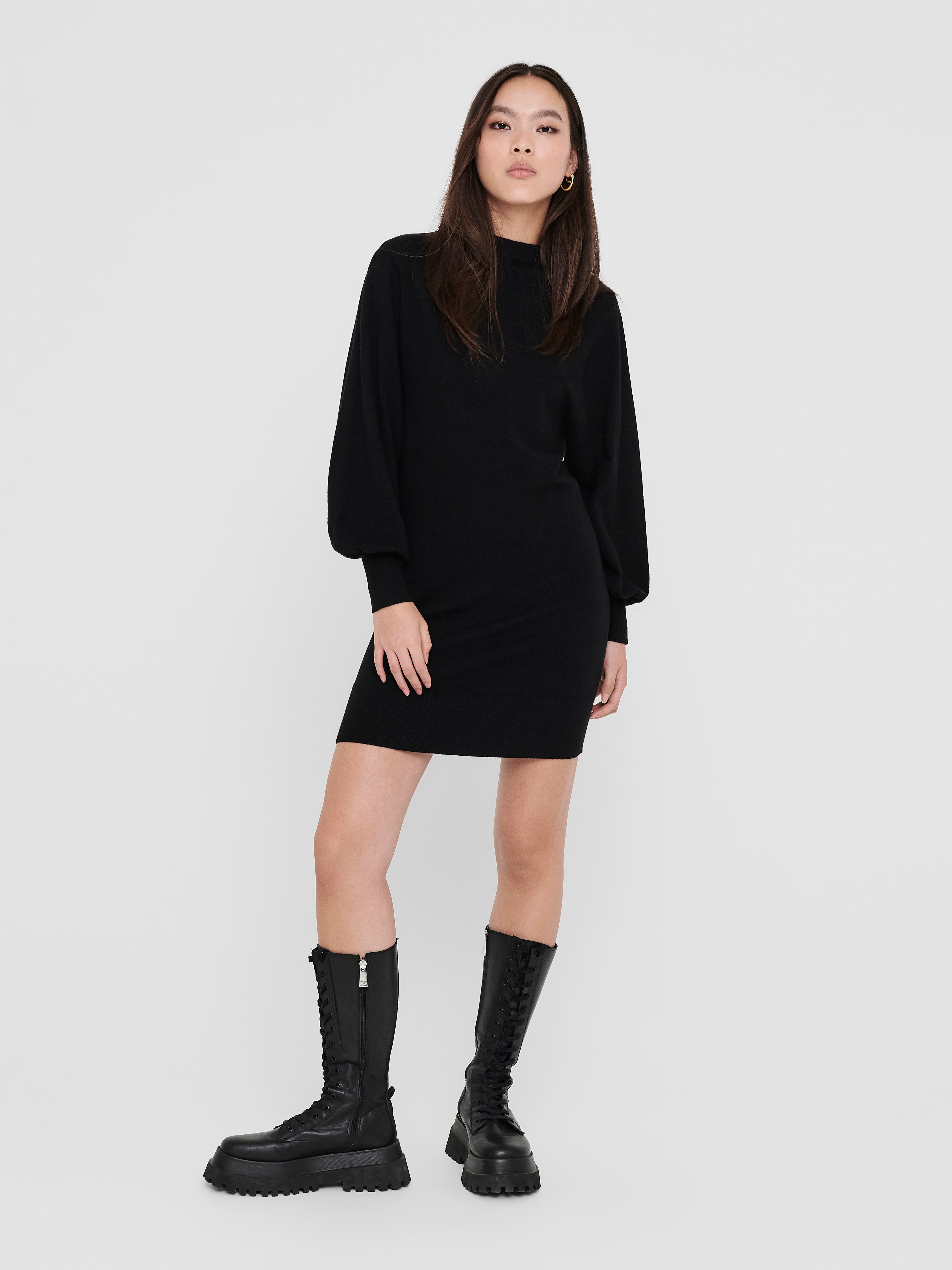 Only Gebreide jurk ONLLABELLE LIFE L/S DRESS KNT NOOS