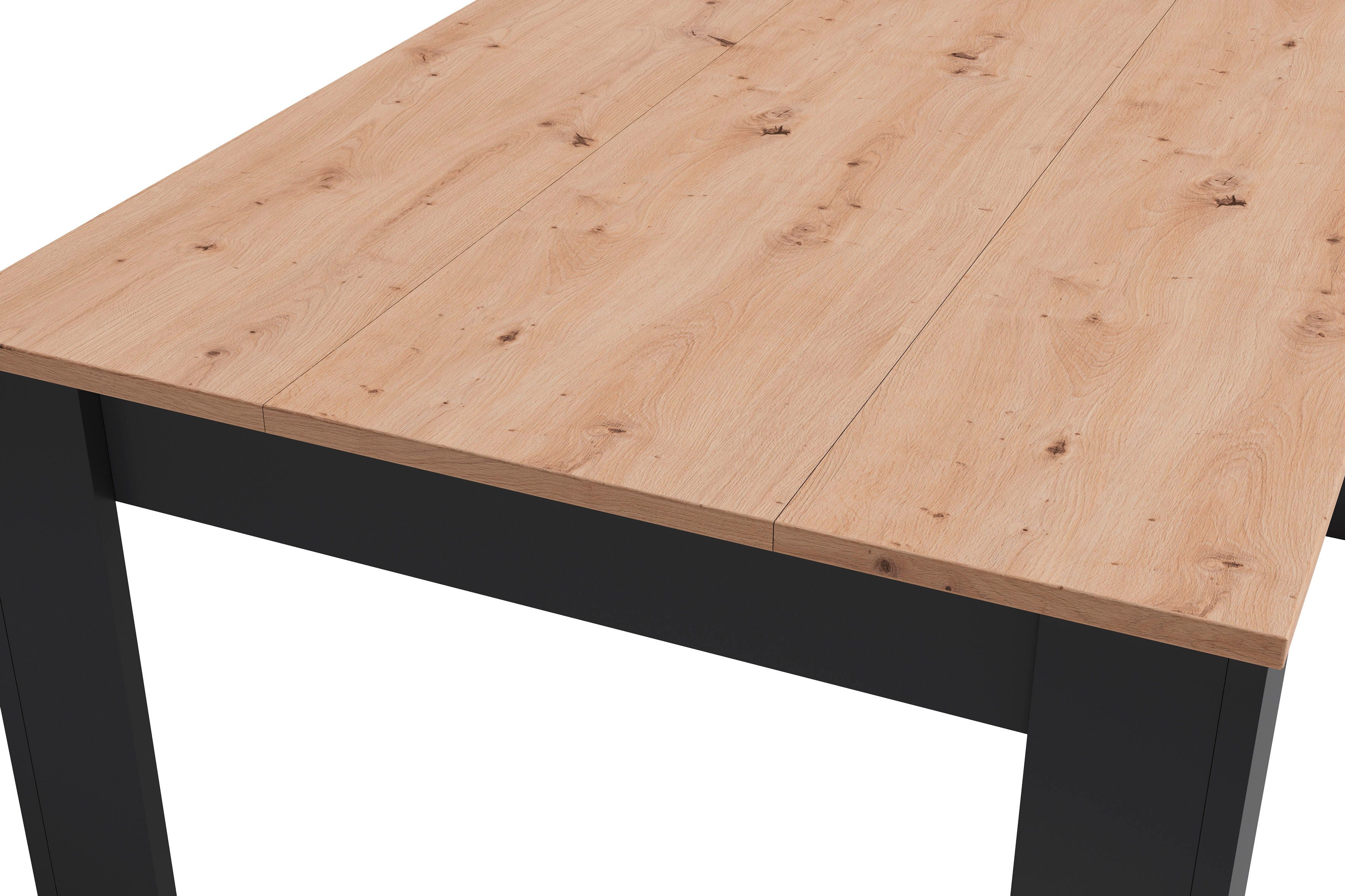 byLIVING Eettafel Nori Keukentafel in eikenlook, frame in antraciet of wit