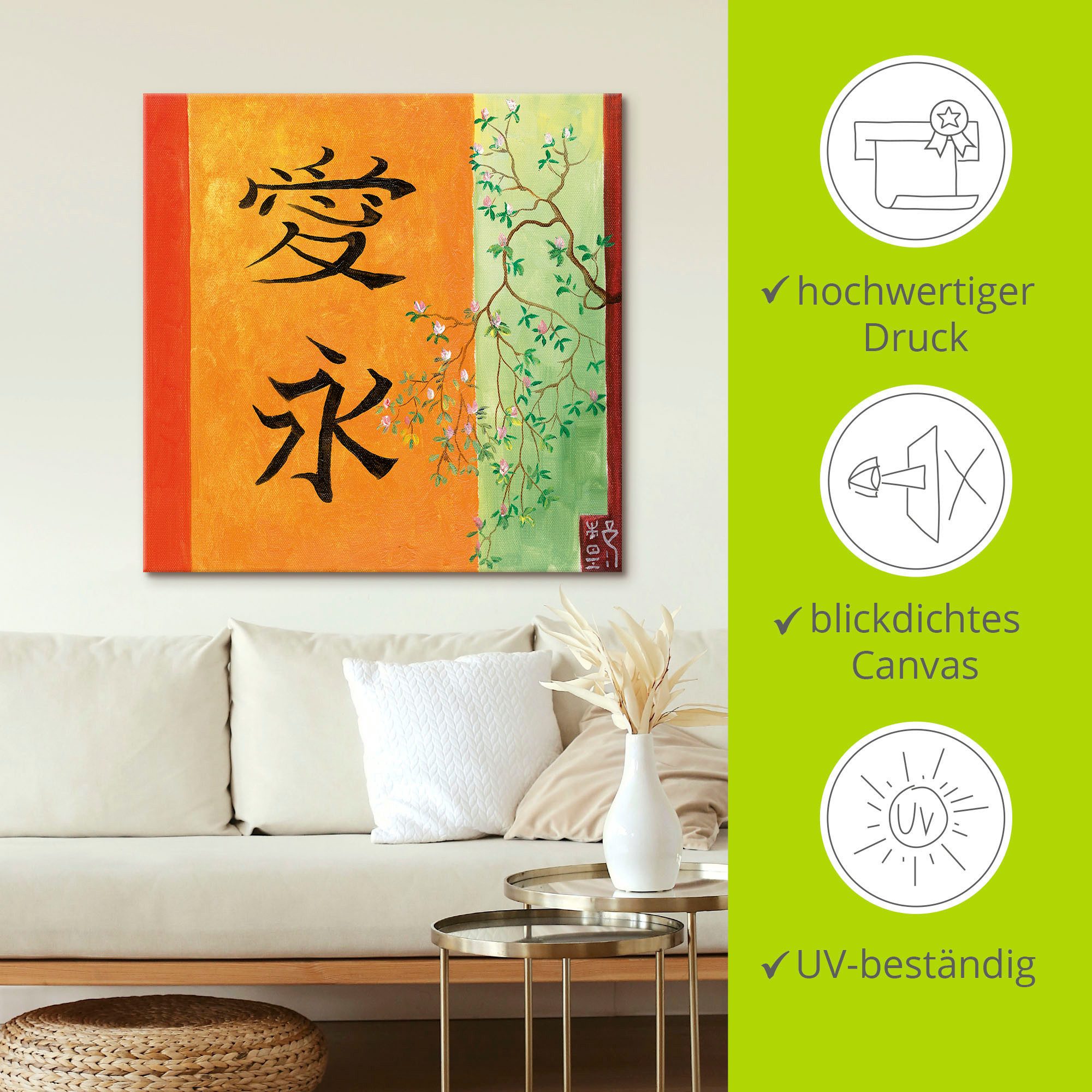 Artland Artprint op linnen Liefde eeuwigheid gespannen op een spieraam